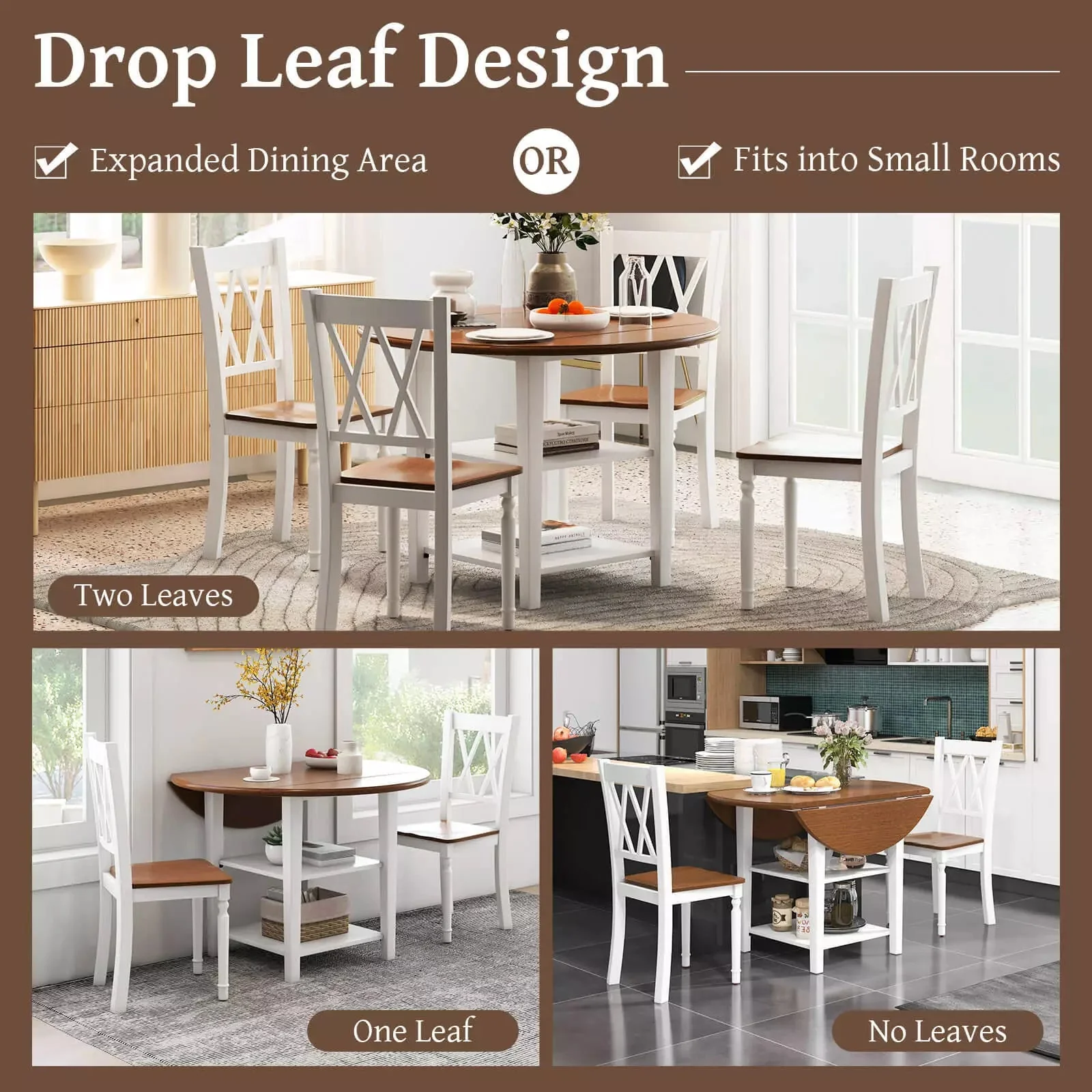 Lowe Round Drop Leaf Dining Table - Image 3
