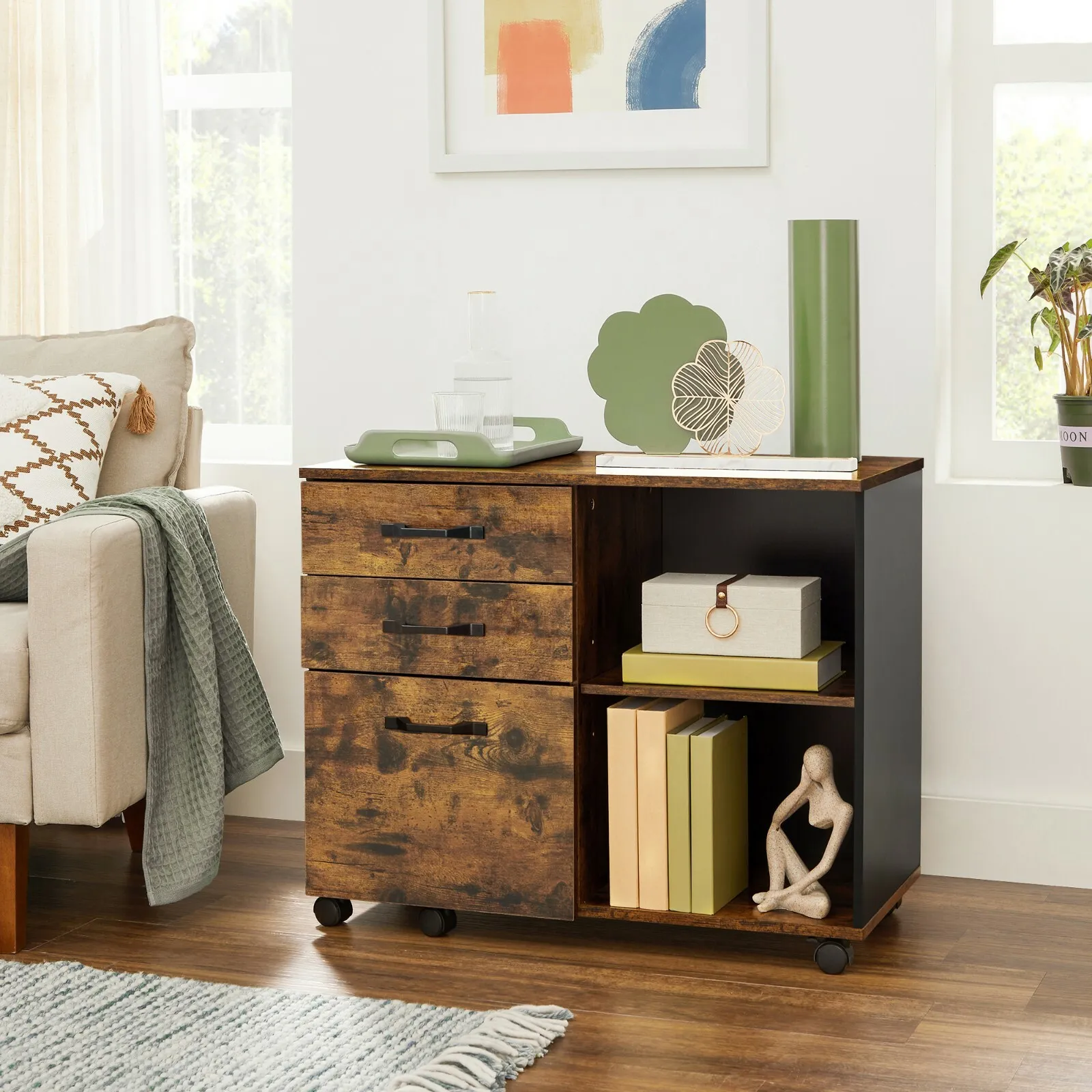 Luisa Wide 3 Drawers Office Filing Storage Cabinet