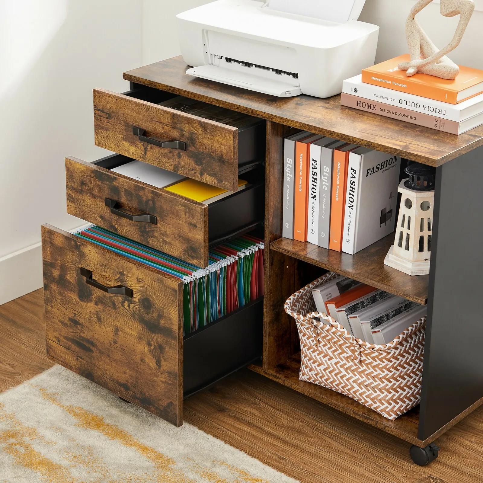 Luisa Wide 3 Drawers Office Filing Storage Cabinet - Image 4