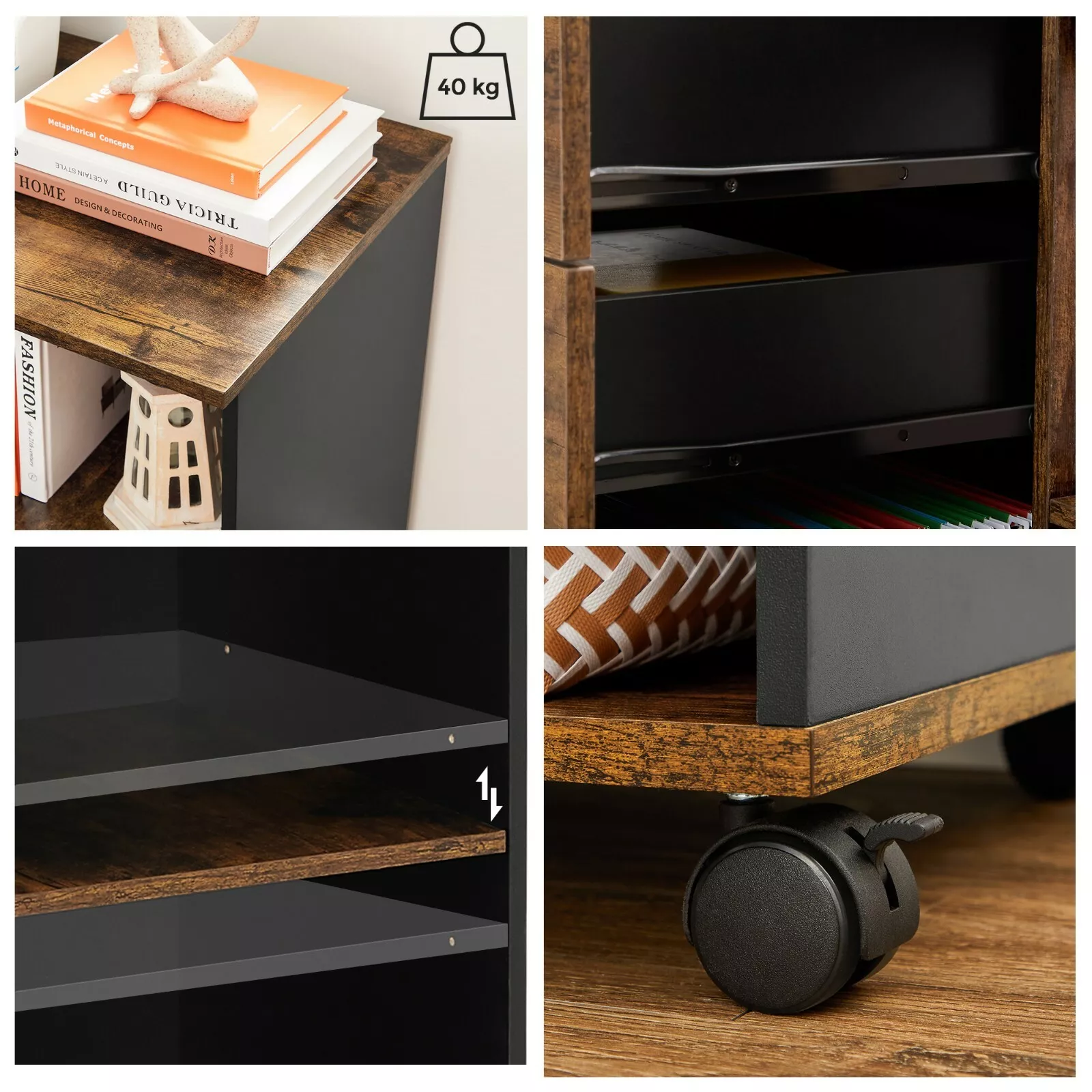 Luisa Wide 3 Drawers Office Filing Storage Cabinet - Image 5