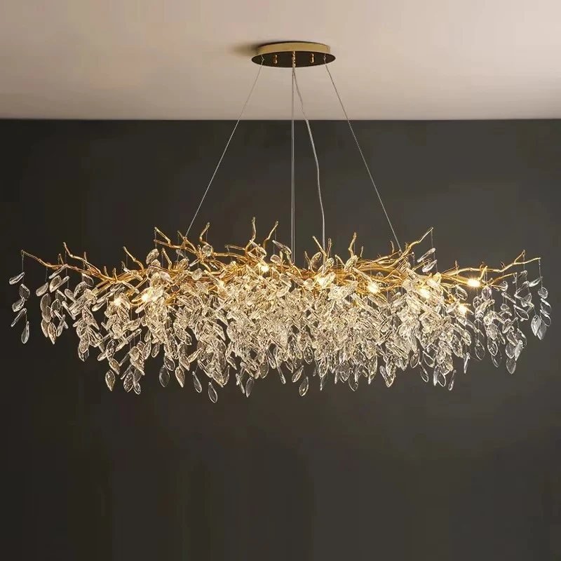 Luxury Gold Crystal LED Chandelier Pendant Lamp - Image 4