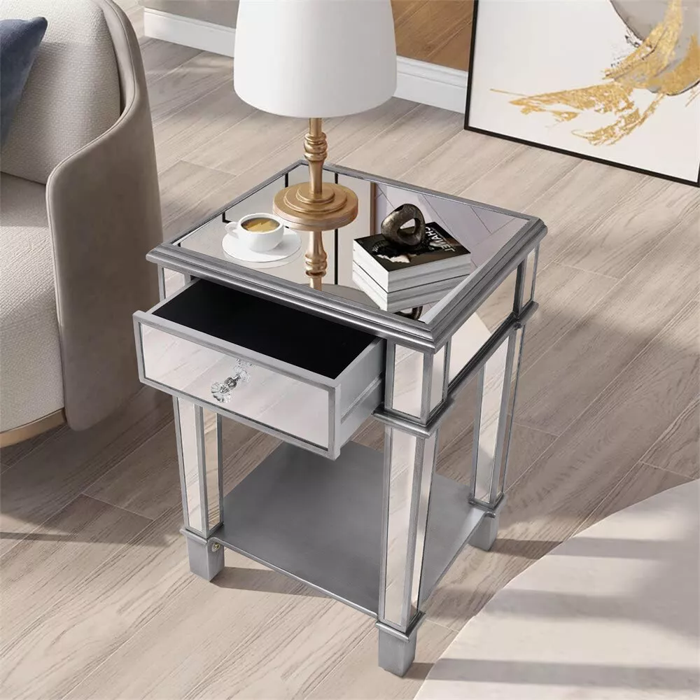 Lynch Mirrored Sofa Side End Table - Image 2