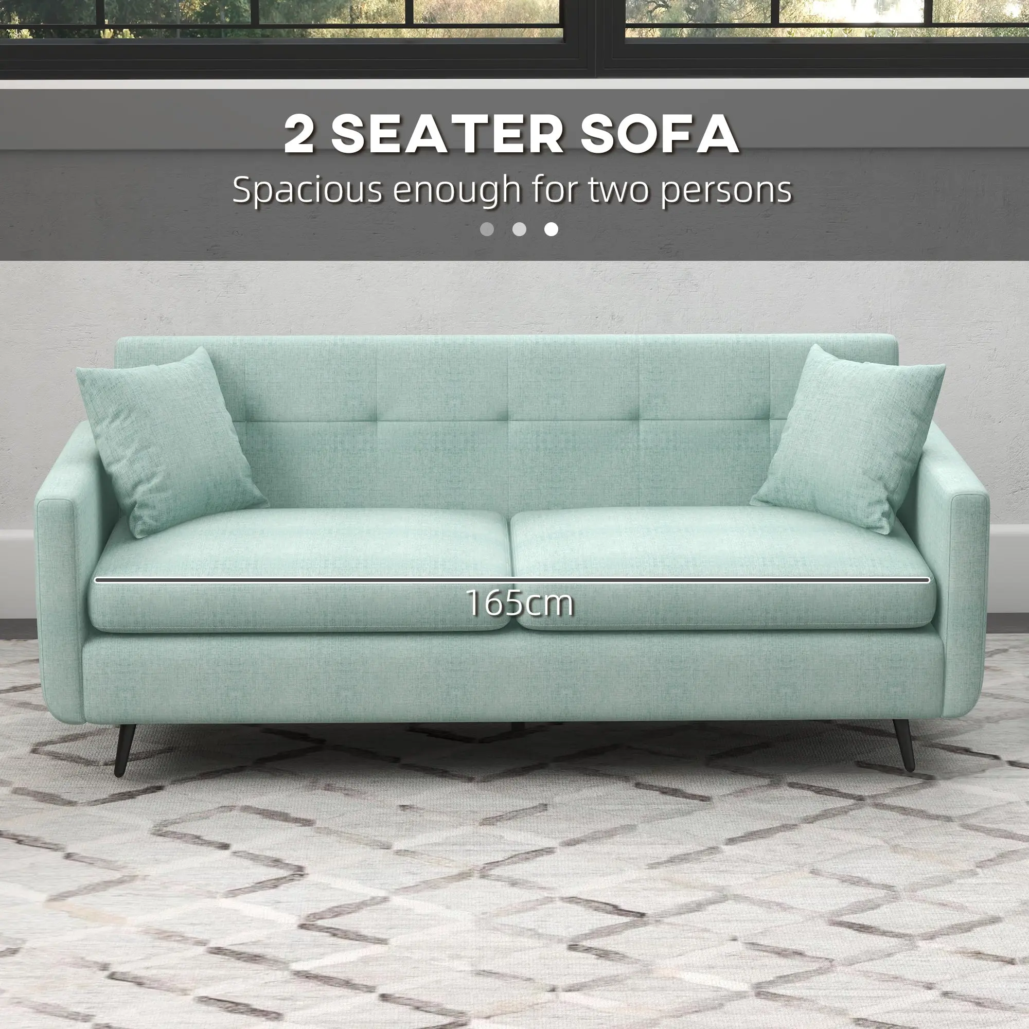 Lyndon Small 2 Seater Loveseat Sofa - Image 4