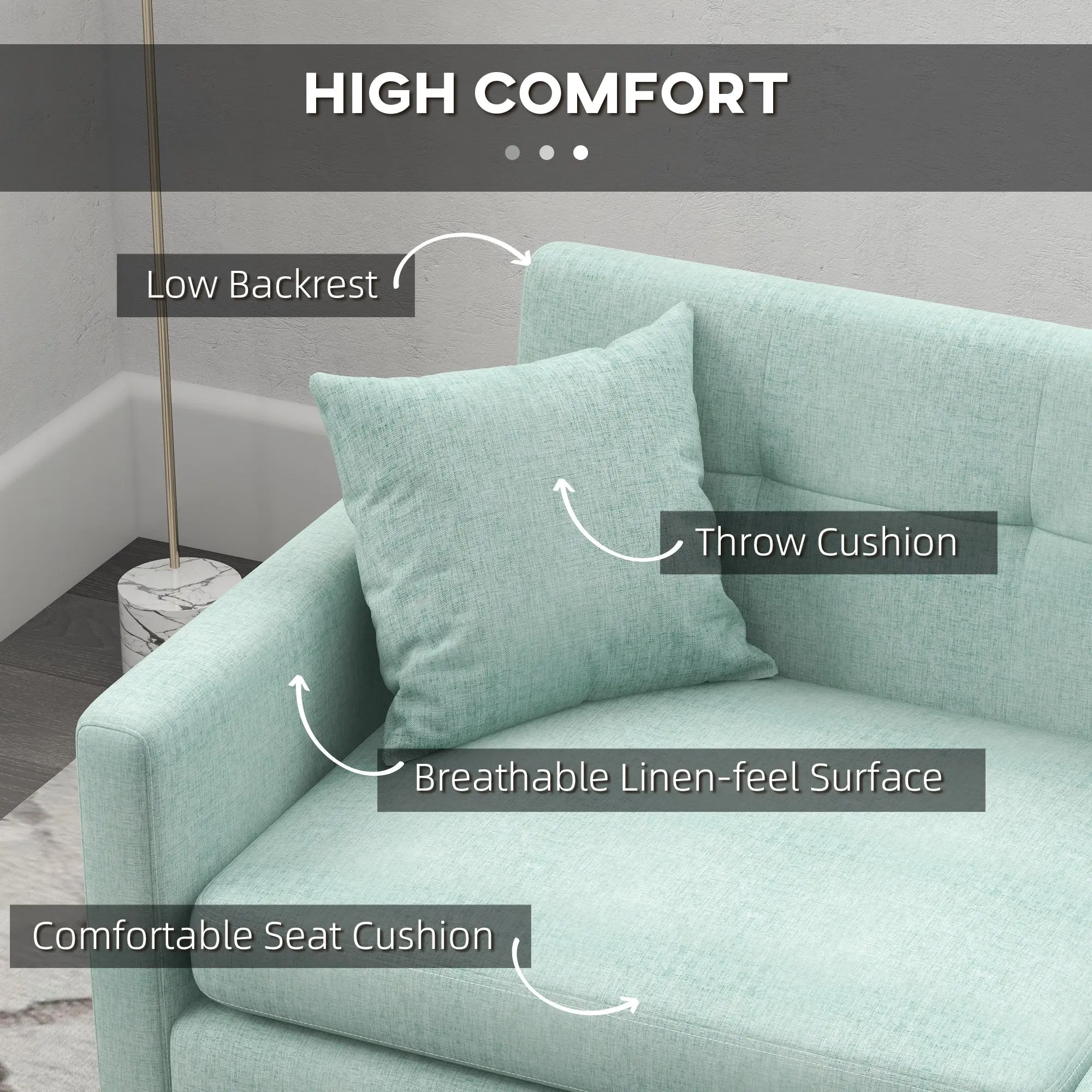 Lyndon Small 2 Seater Loveseat Sofa - Image 7