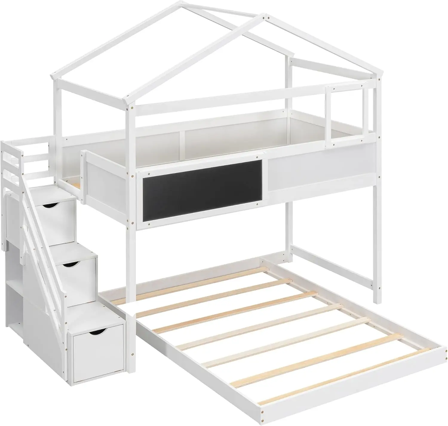 Lyra Twin Over Full Kids Bunk Bed With Stairs - Image 3