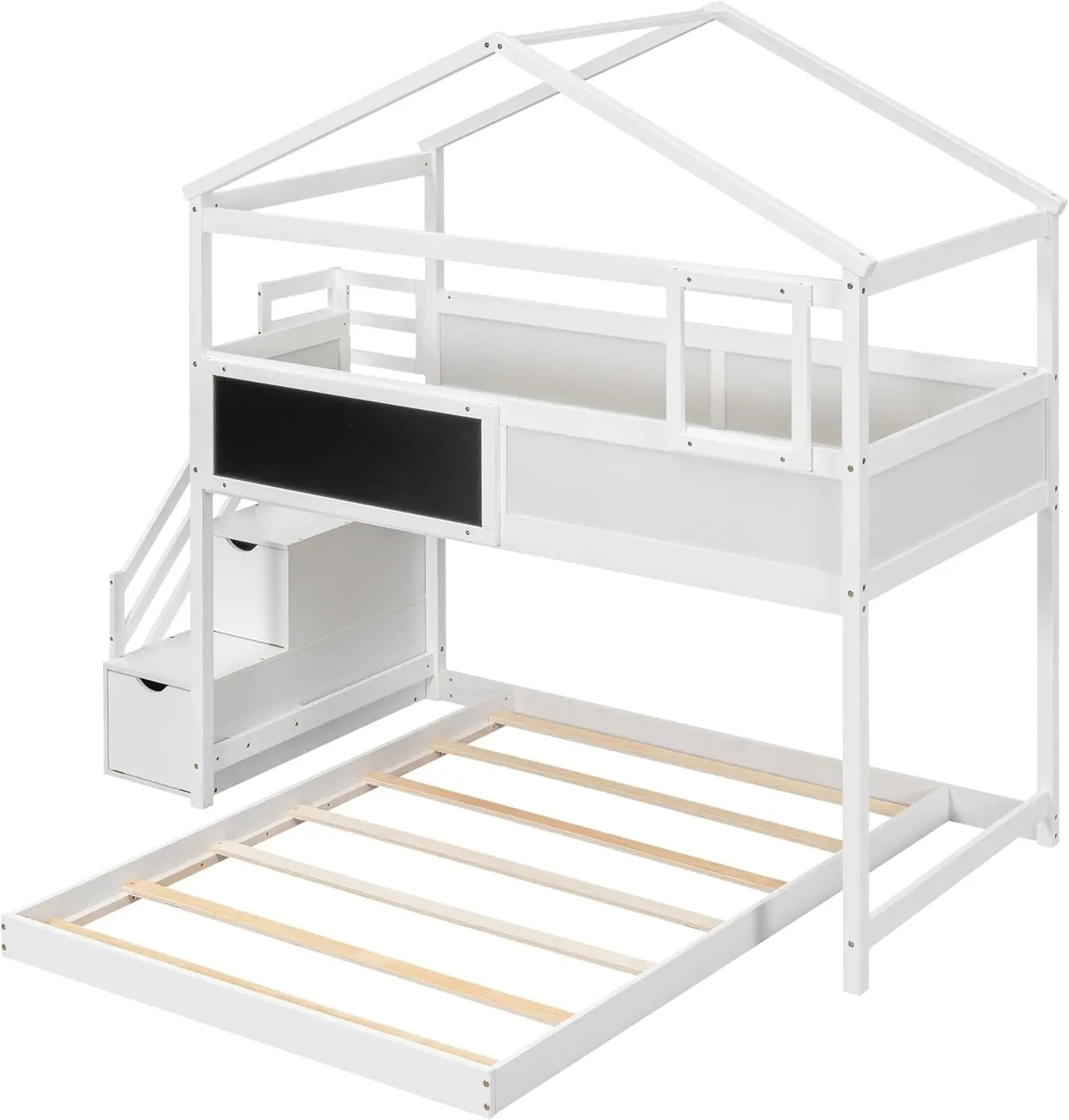 Lyra Twin Over Full Kids Bunk Bed With Stairs - Image 4