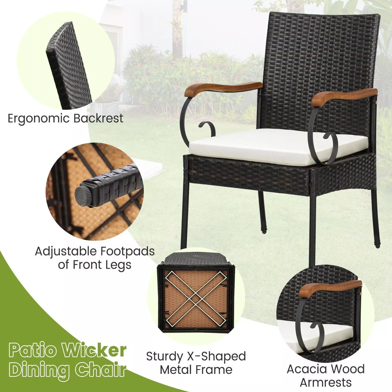 Mclean Rattan Garden Chair (Set of 2) - Image 4
