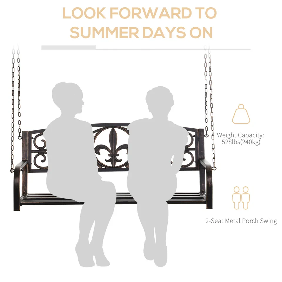 Metal Outdoor Patio Swing Chair - Image 3