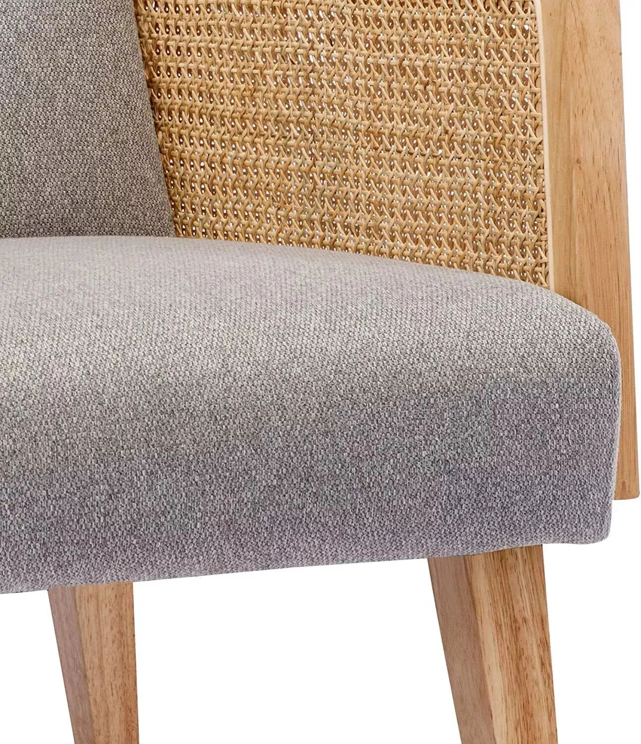 Meza Rattan Fabric Accent Armchair - Image 3
