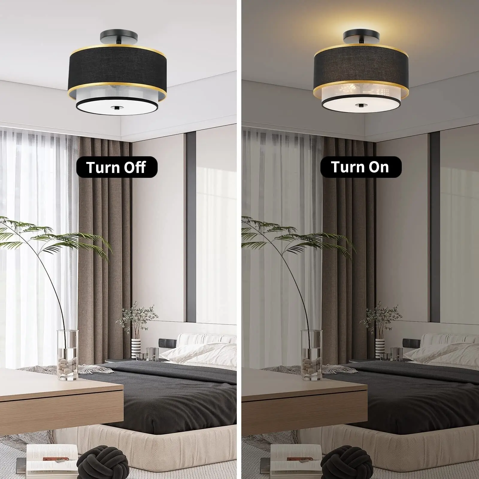 Mid-Century Semi Mount Ceiling Light - Image 3