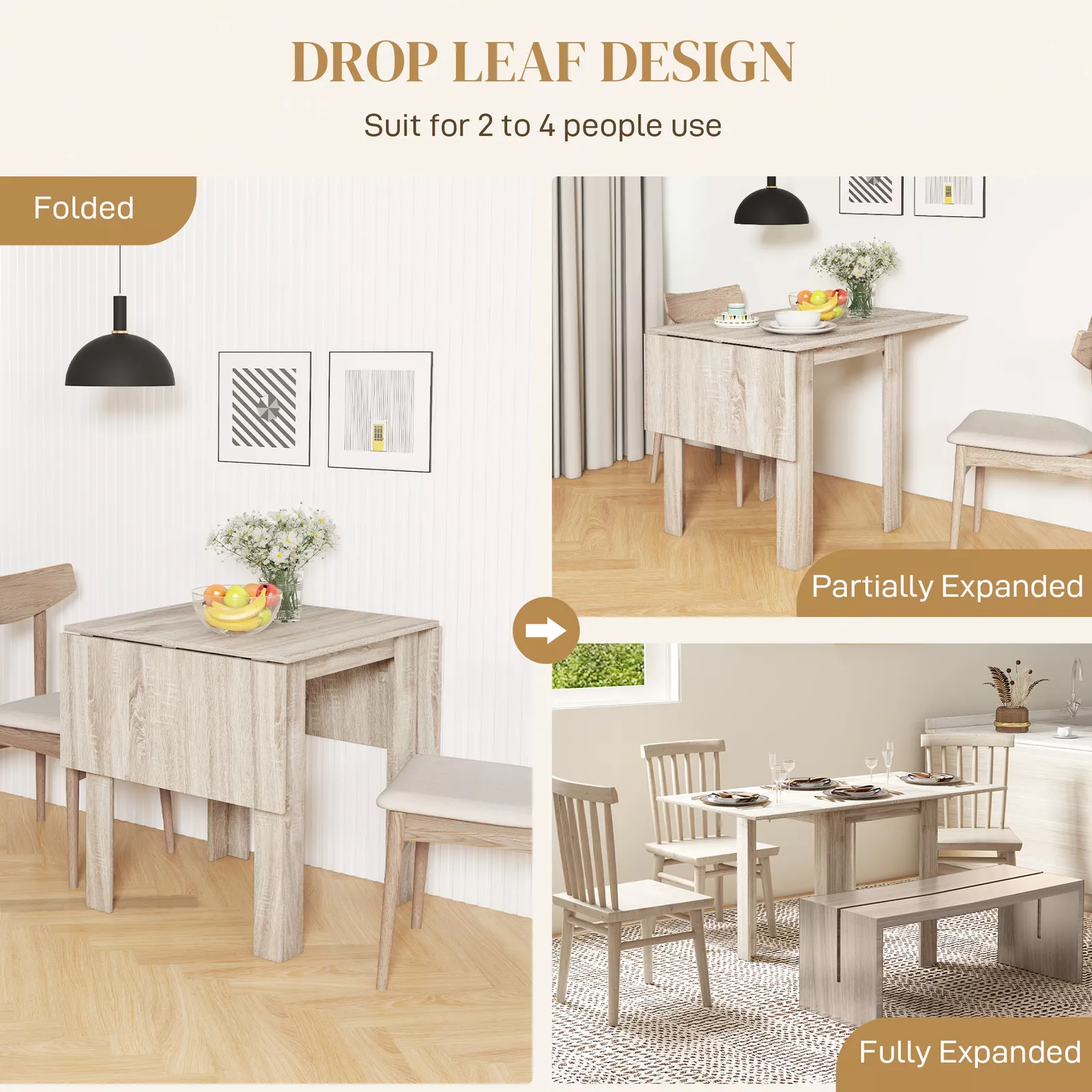 Mike Extendable Drop Leaf Dining Table - Image 3