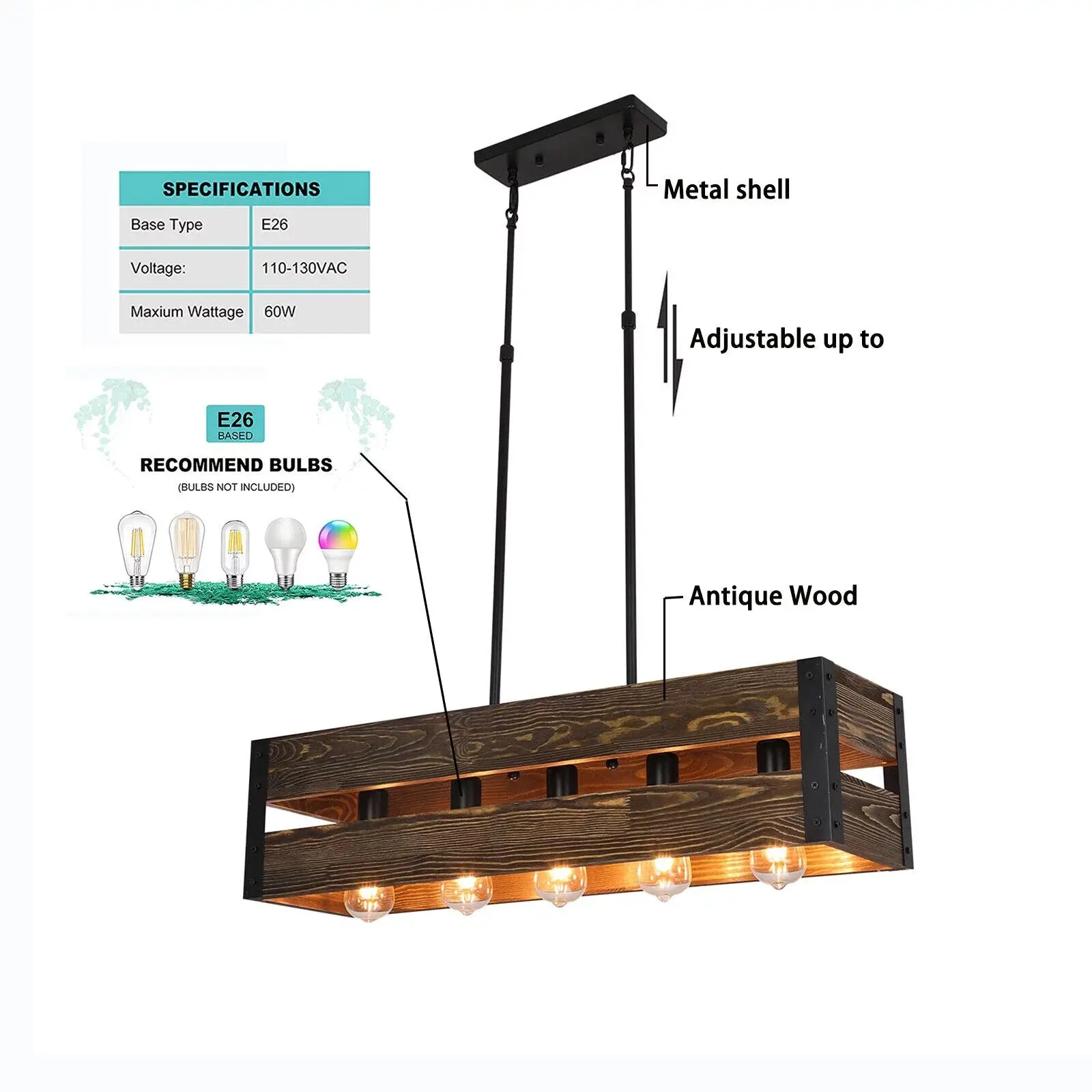 Milk Box Farmhouse Dining Room Chandelier - Image 3