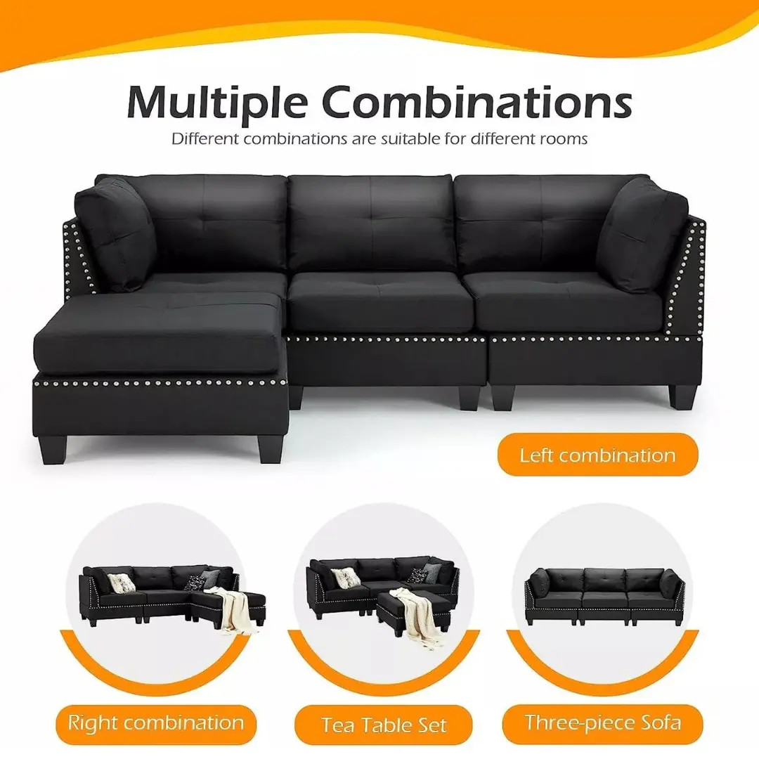 Minnie 3 Seater Corner Modular Sofa Couch - Image 4
