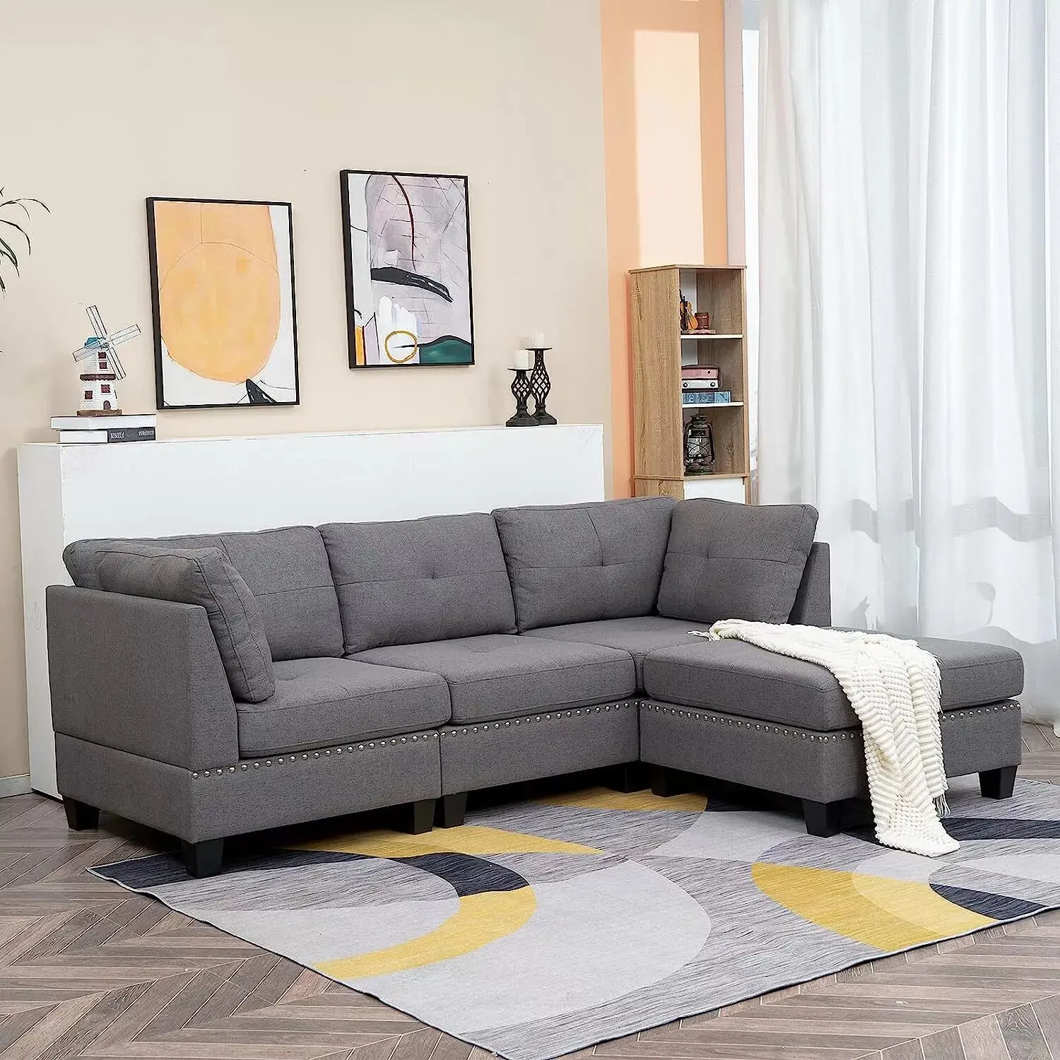 Minnie 3 Seater Corner Modular Sofa Couch - Image 5
