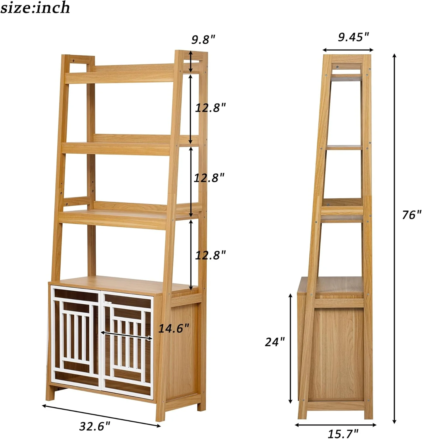 Modern 2 IN 1 Dog Furniture Dog Crate Ladder Bookshelf - Image 4