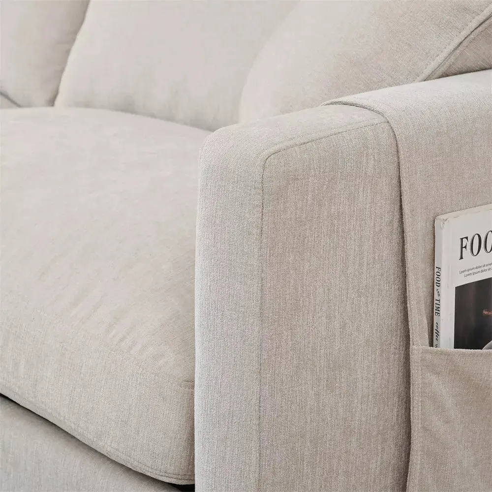Modern Chenille L Shaped Sectional Couch - Image 8