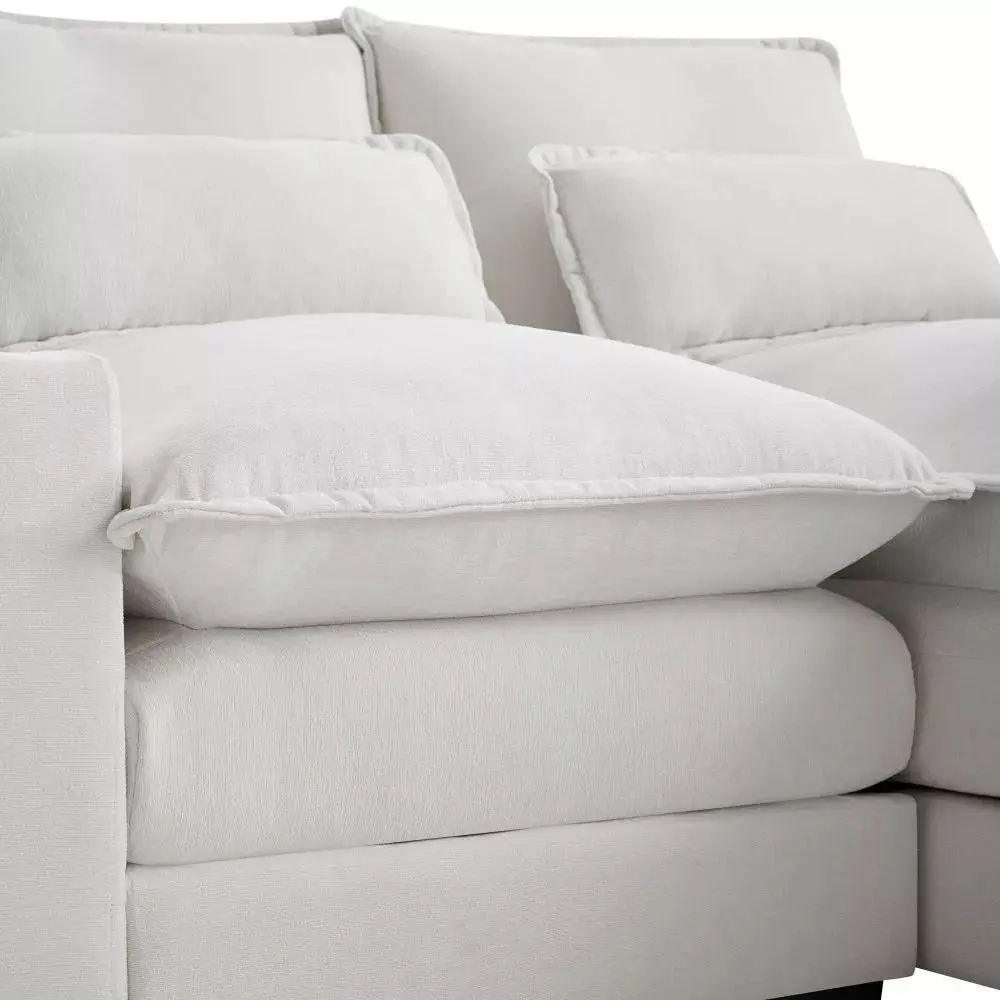 Modern Chenille U Shaped Sectional Console Couch - Image 5