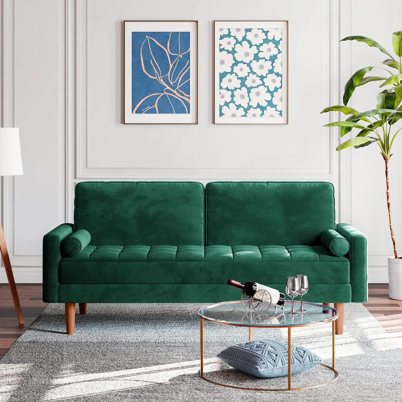 Modern Green Loveseat Couch - Image 2