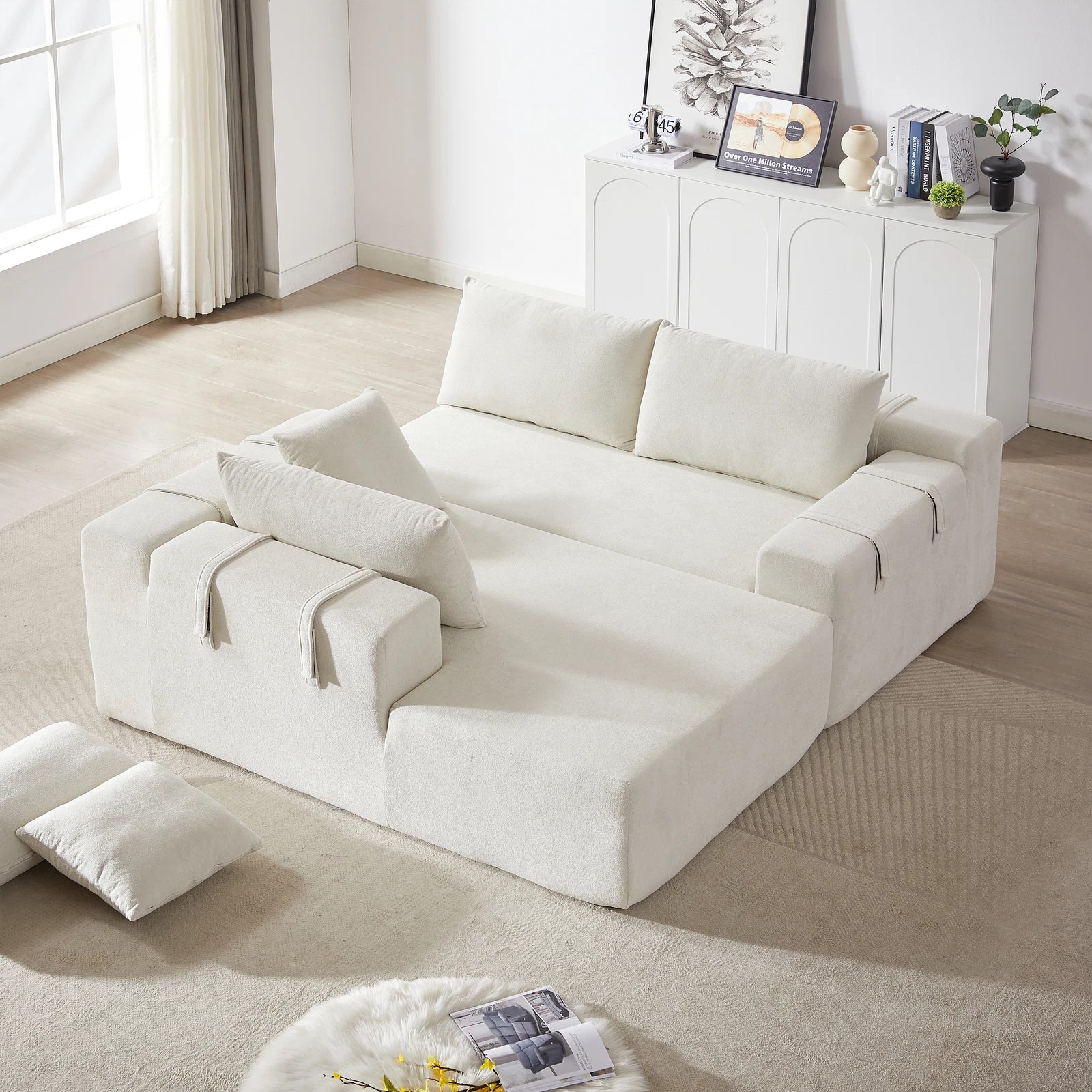 Modern Modular L Shaped Sectional Sleeper Couch - Image 4