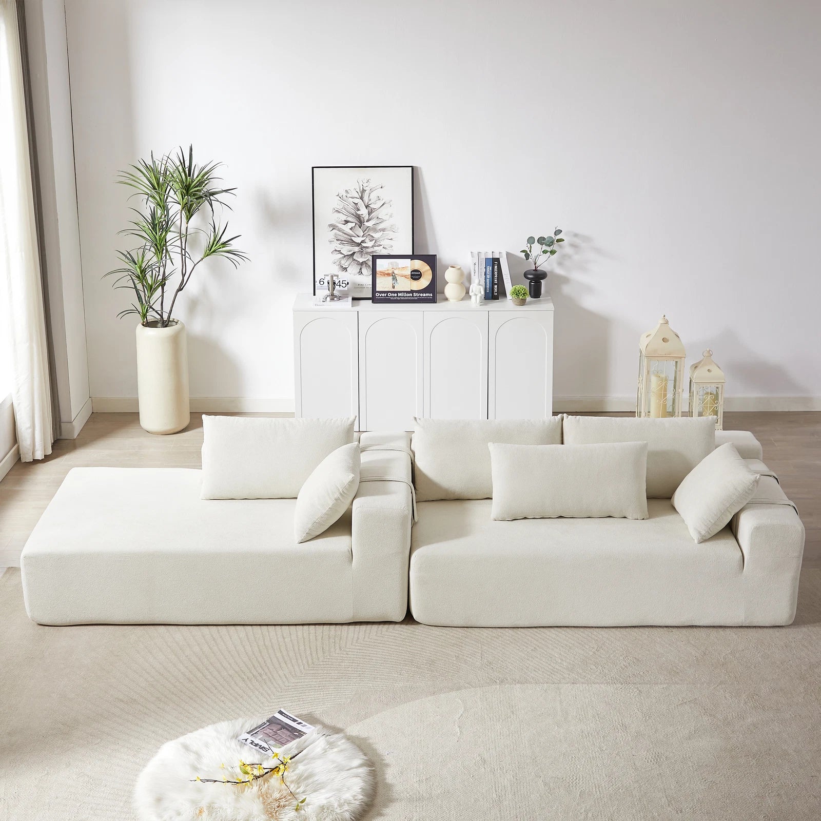 Modern Modular L Shaped Sectional Sleeper Couch - Image 5