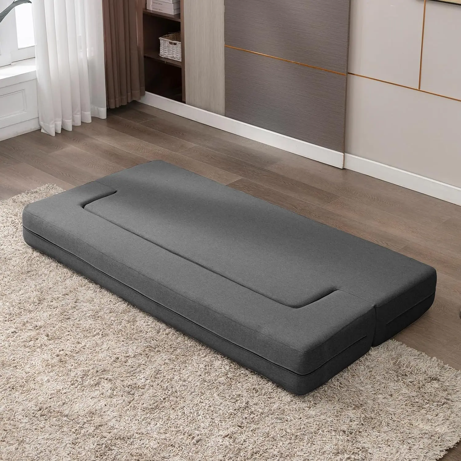 Modern Straight Queen Convertible Futon Sofa Bed - Image 2