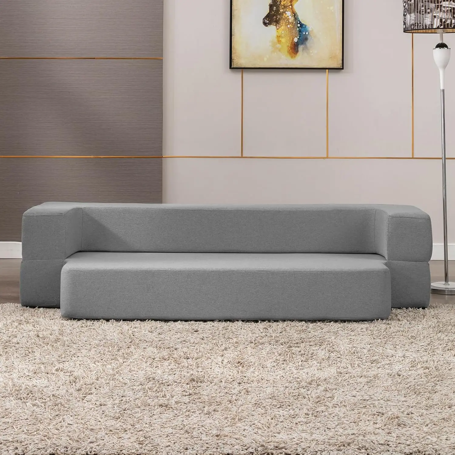 Modern Straight Queen Convertible Futon Sofa Bed - Image 8