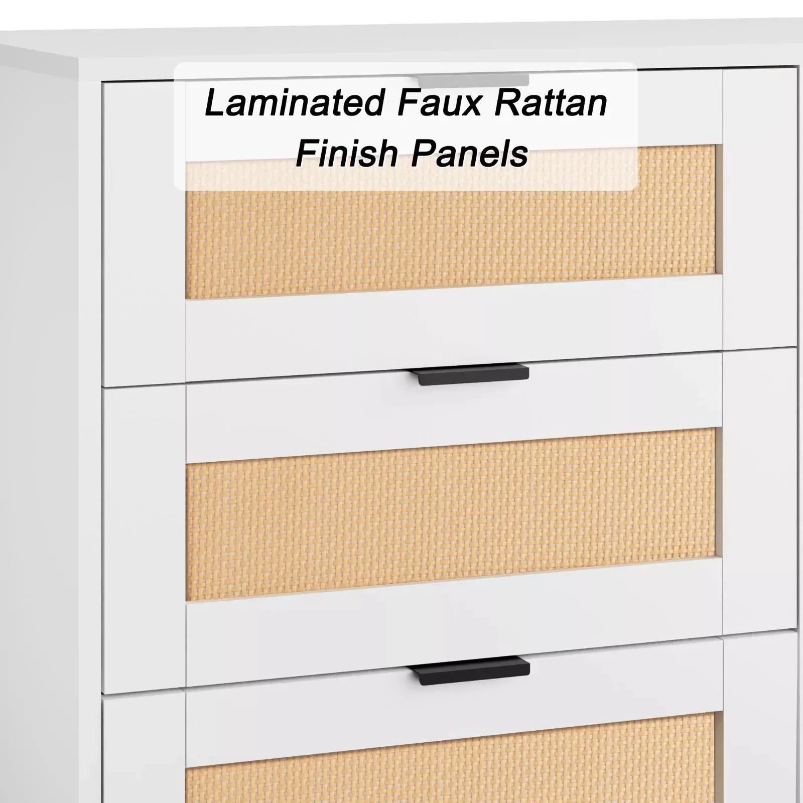 Moss Rattan Wide 9 Drawer Chest Dresser - Image 5