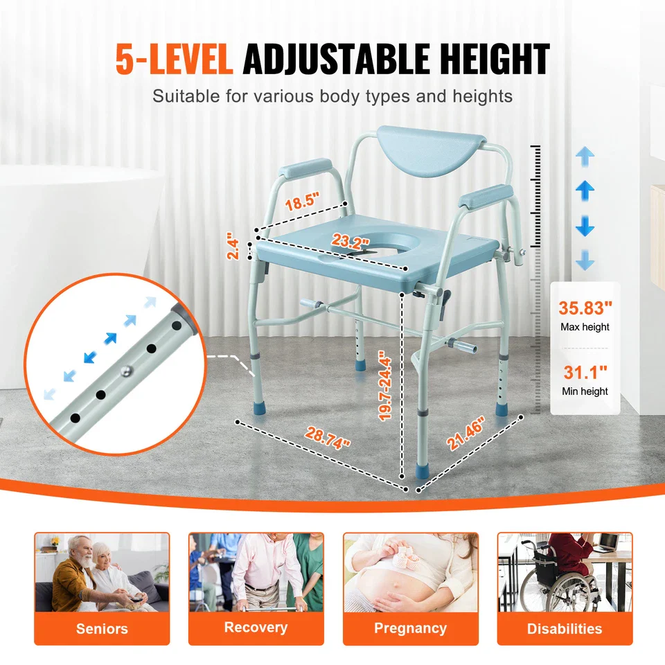 Murray Adult's Bedside Commode Chair - Image 4