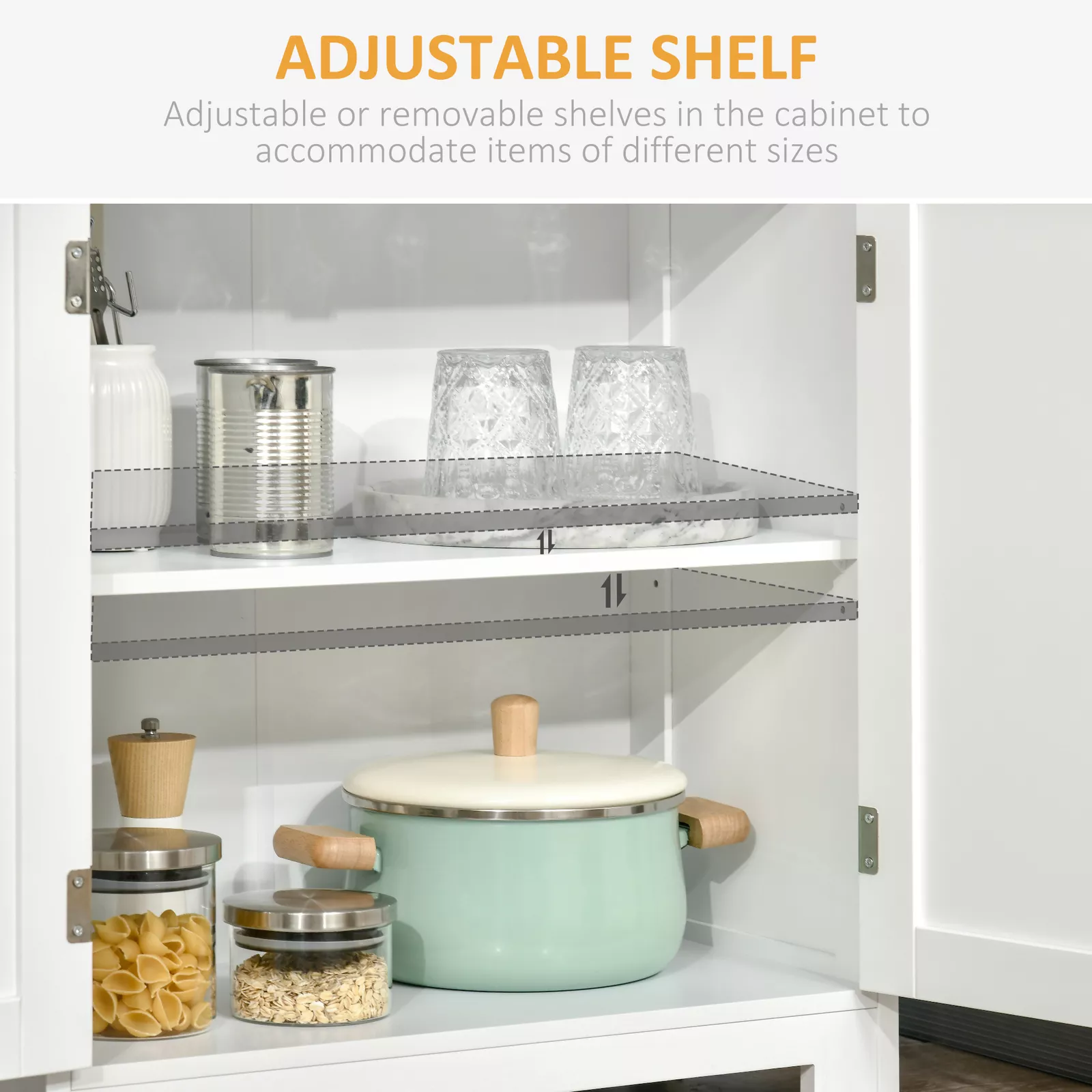 Niall White Kitchen Pantry Storage Cabinet - Image 5