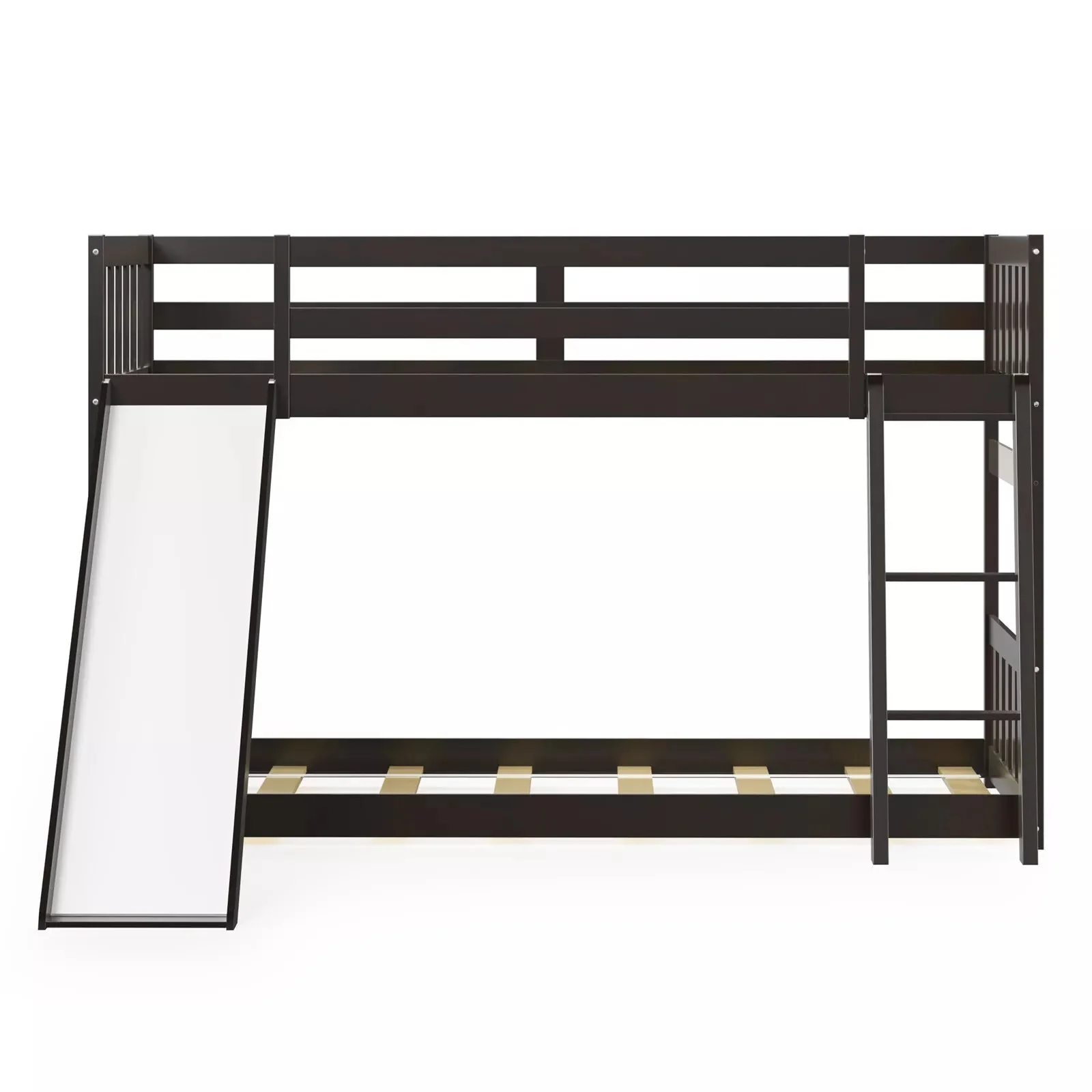 Nina Twin Over Twin Kids Bunk Bed With Slide - Image 3