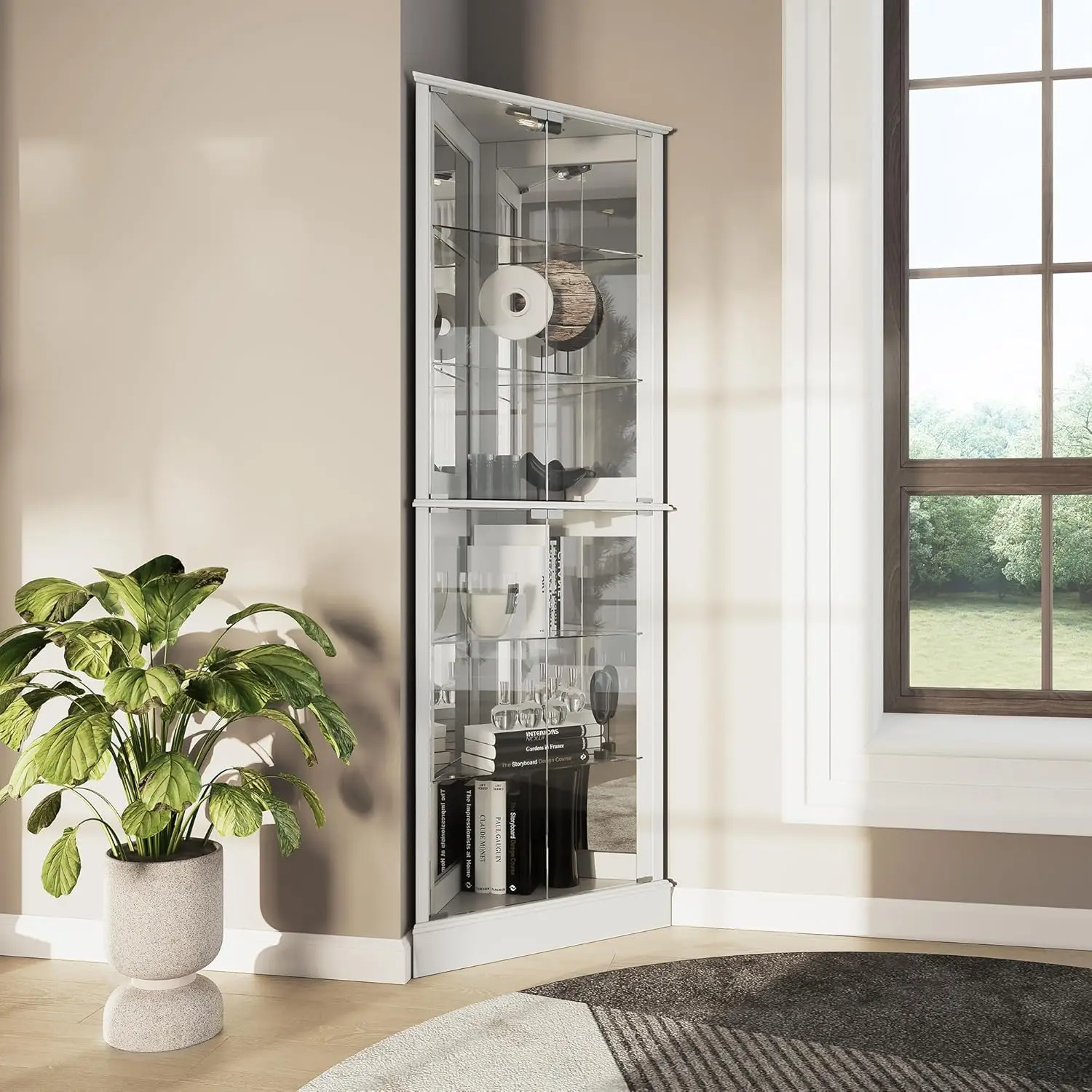 Nunez Corner Curio Cabinet With Glass Doors - Image 6