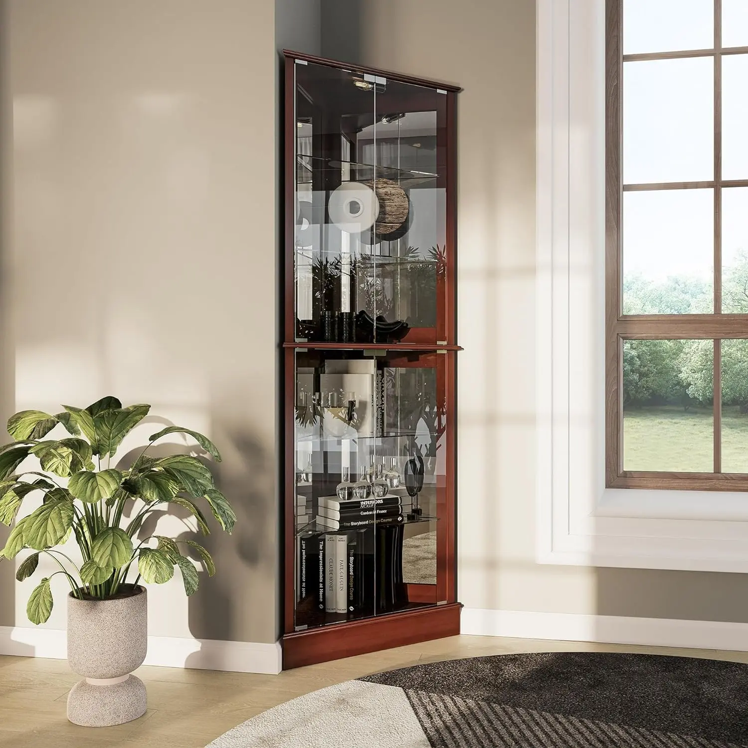 Nunez Corner Curio Cabinet With Glass Doors - Image 8