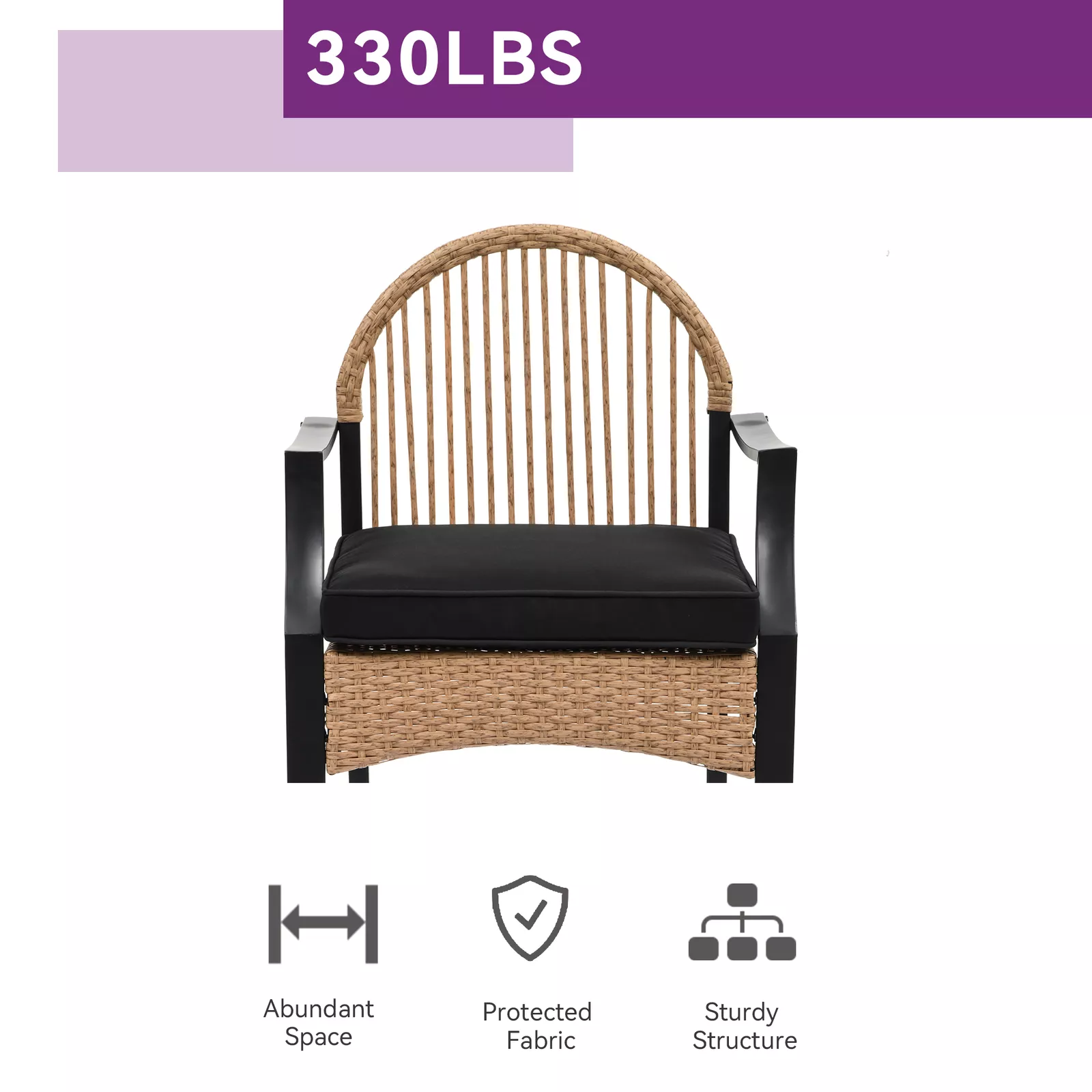 Oneal 3 Pieces Outdoor Patio Dining Set - Image 4