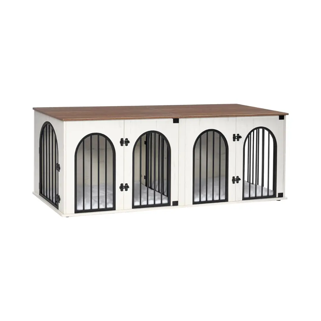 70.9" Oskar Double Dog Crate Furniture For 2 Dogs - Image 2