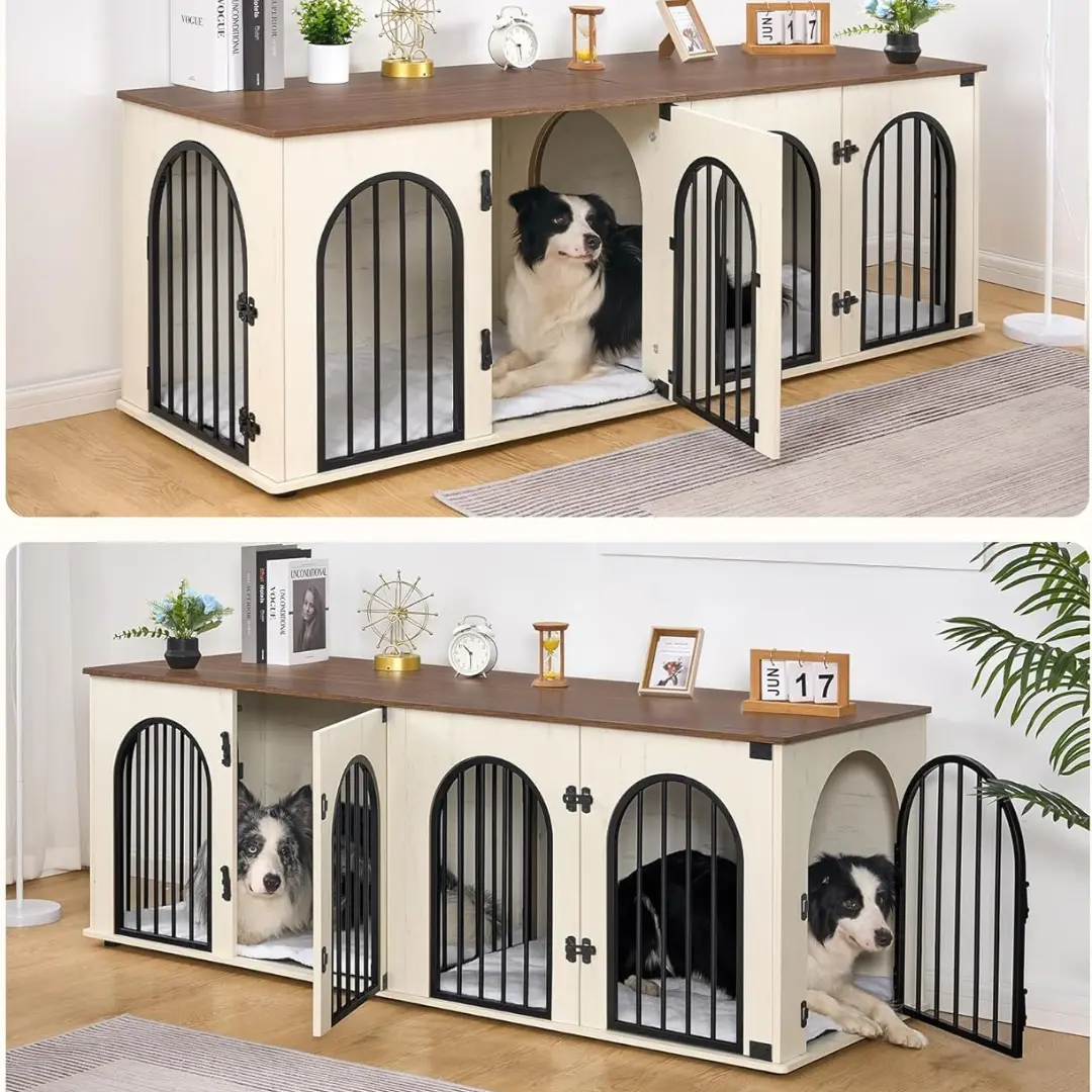 70.9" Oskar Double Dog Crate Furniture For 2 Dogs - Image 5
