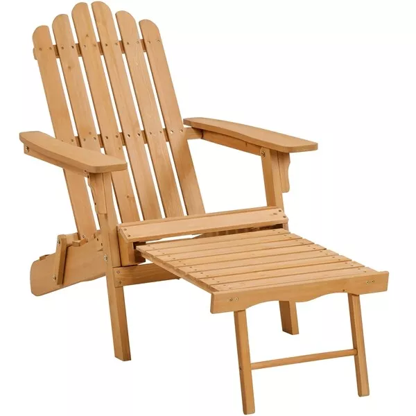 Outdoor Wood Adirondack Lounger Chair - Image 2