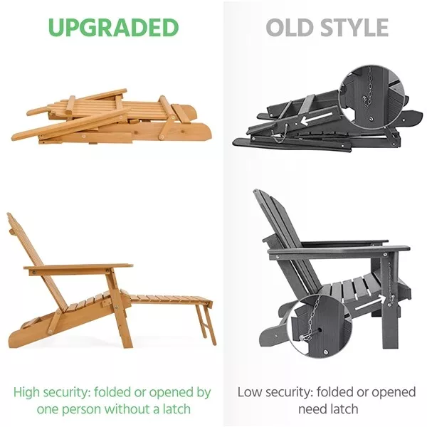 Outdoor Wood Adirondack Lounger Chair - Image 4