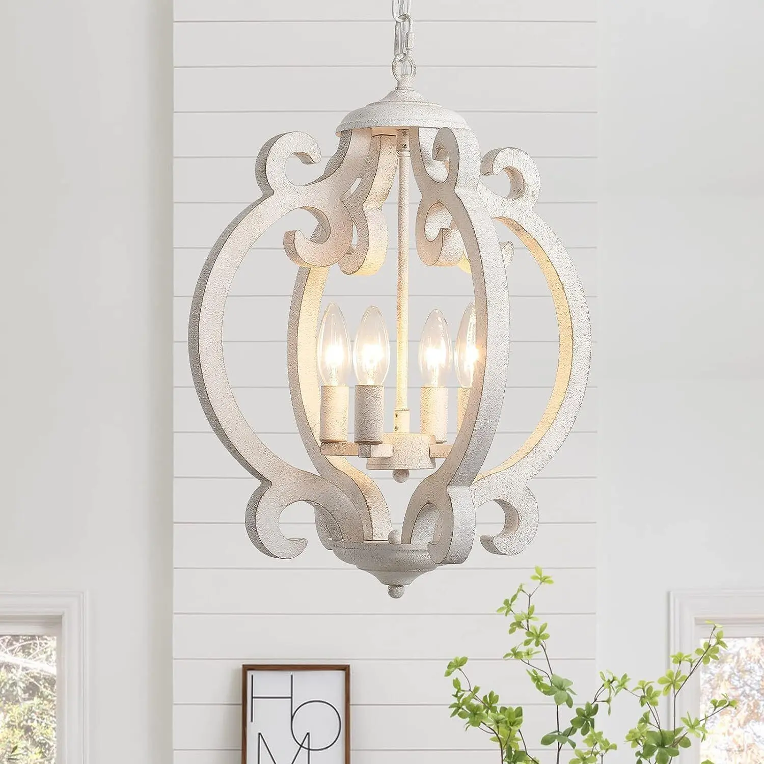 Oval Wooden Rustic Dining Room Chandelier - Image 3