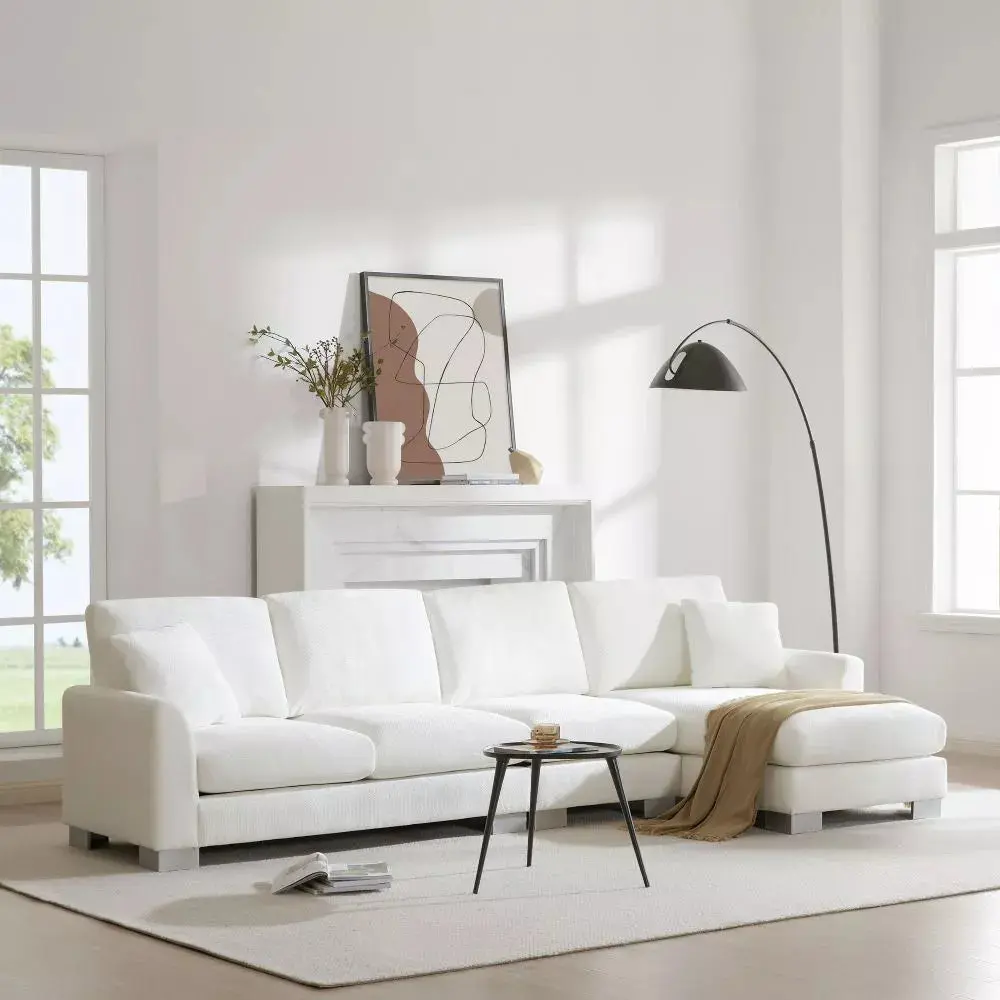 Oversized Chenille L Shaped Sectional Couch - Image 10