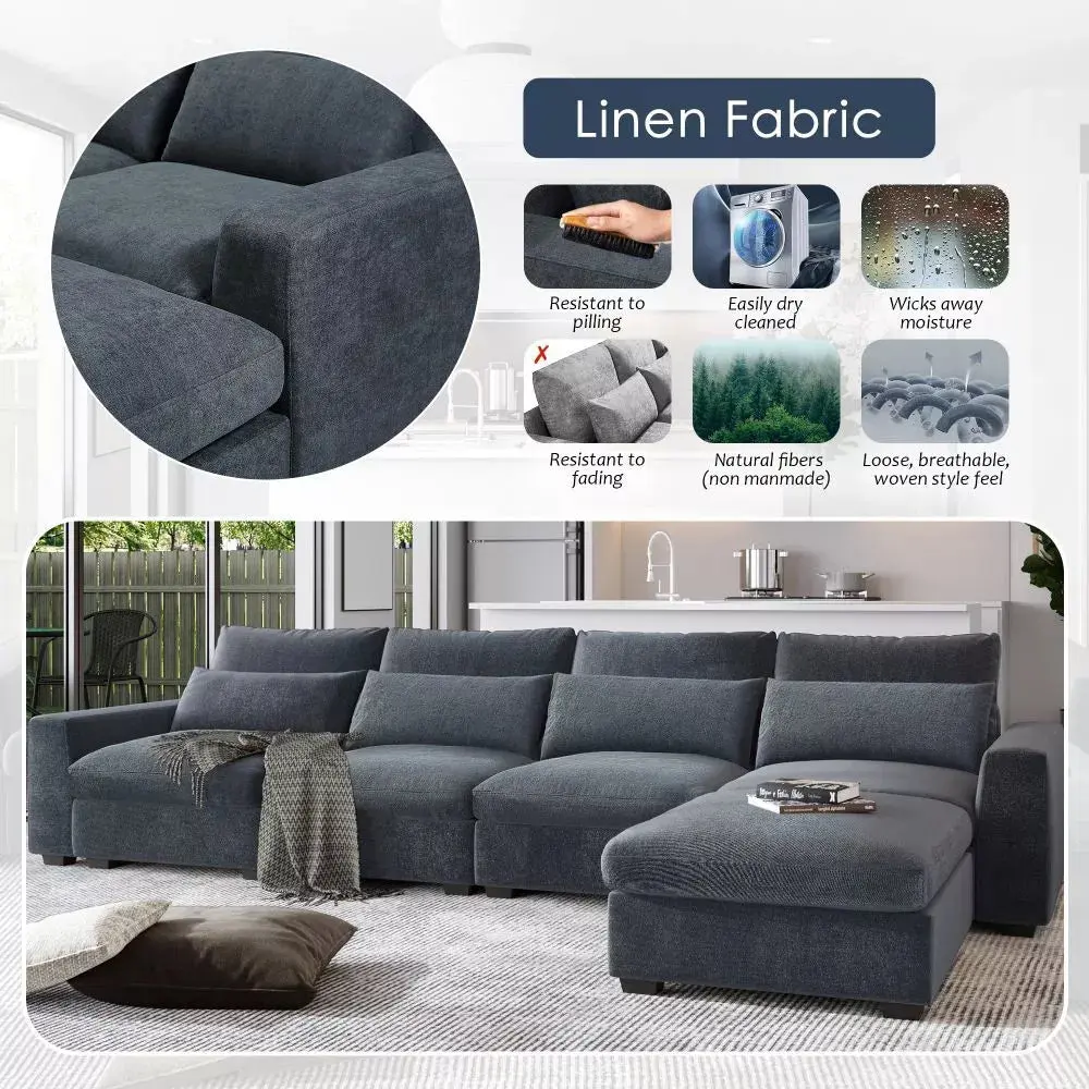Oversized Modular L Shaped Sectional Couch - Image 4