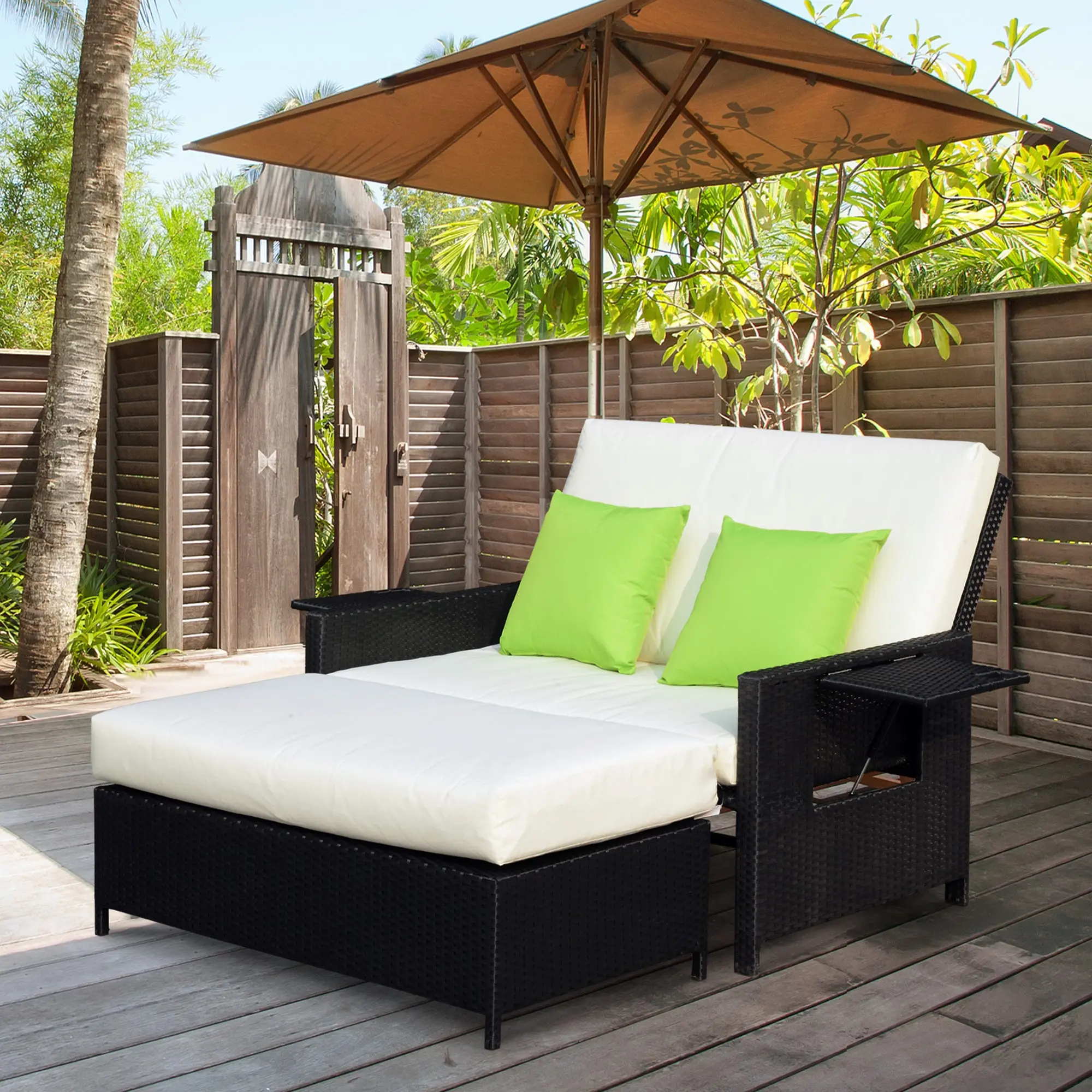 Owais Rattan Outdoor Garden Day Bed