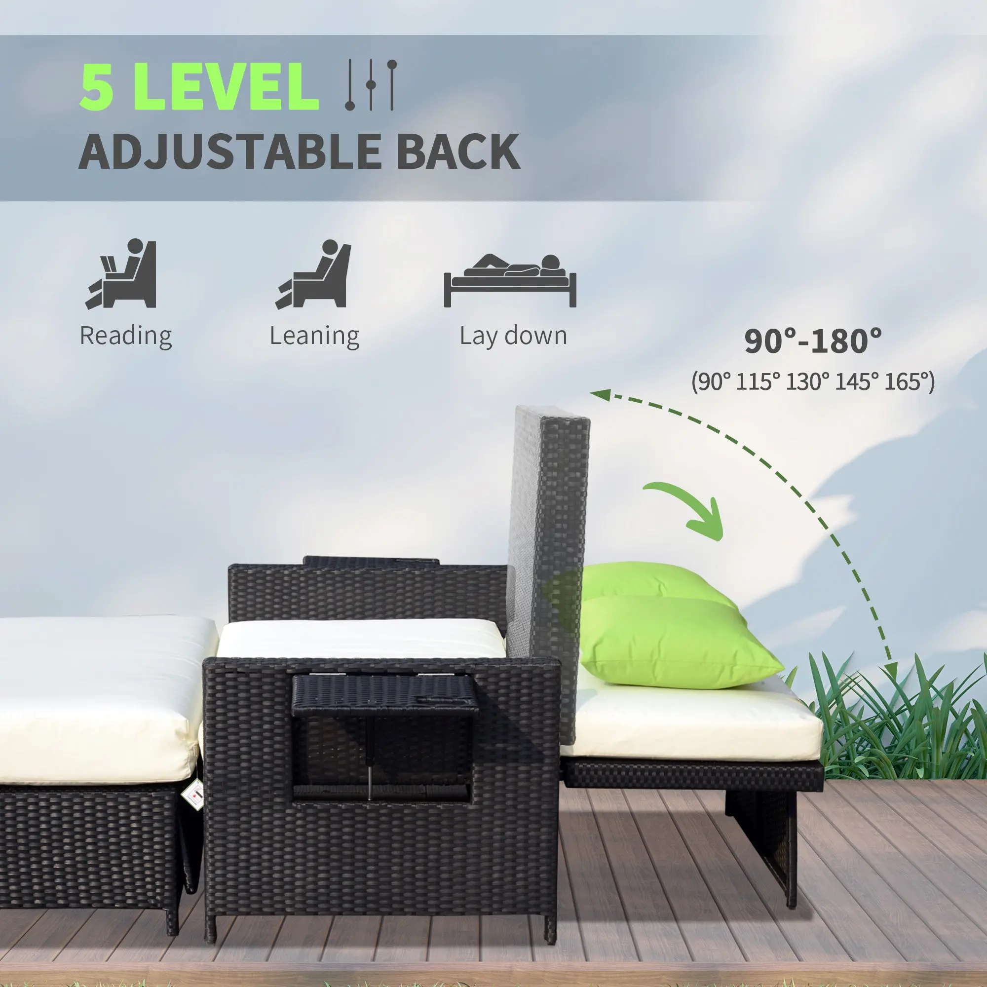 Owais Rattan Outdoor Garden Day Bed - Image 5