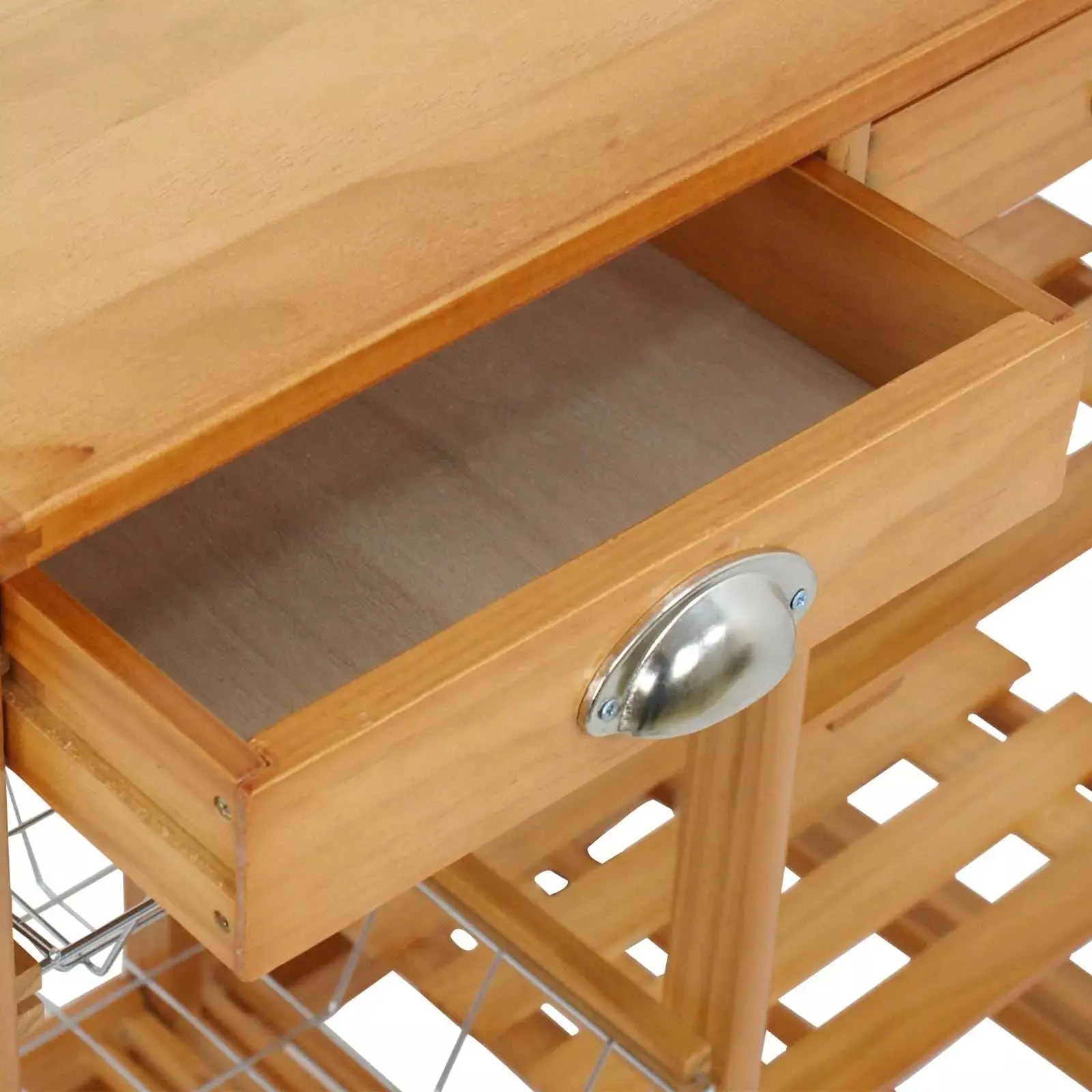 Owen Wood Rolling Kitchen Island Cart - Image 4
