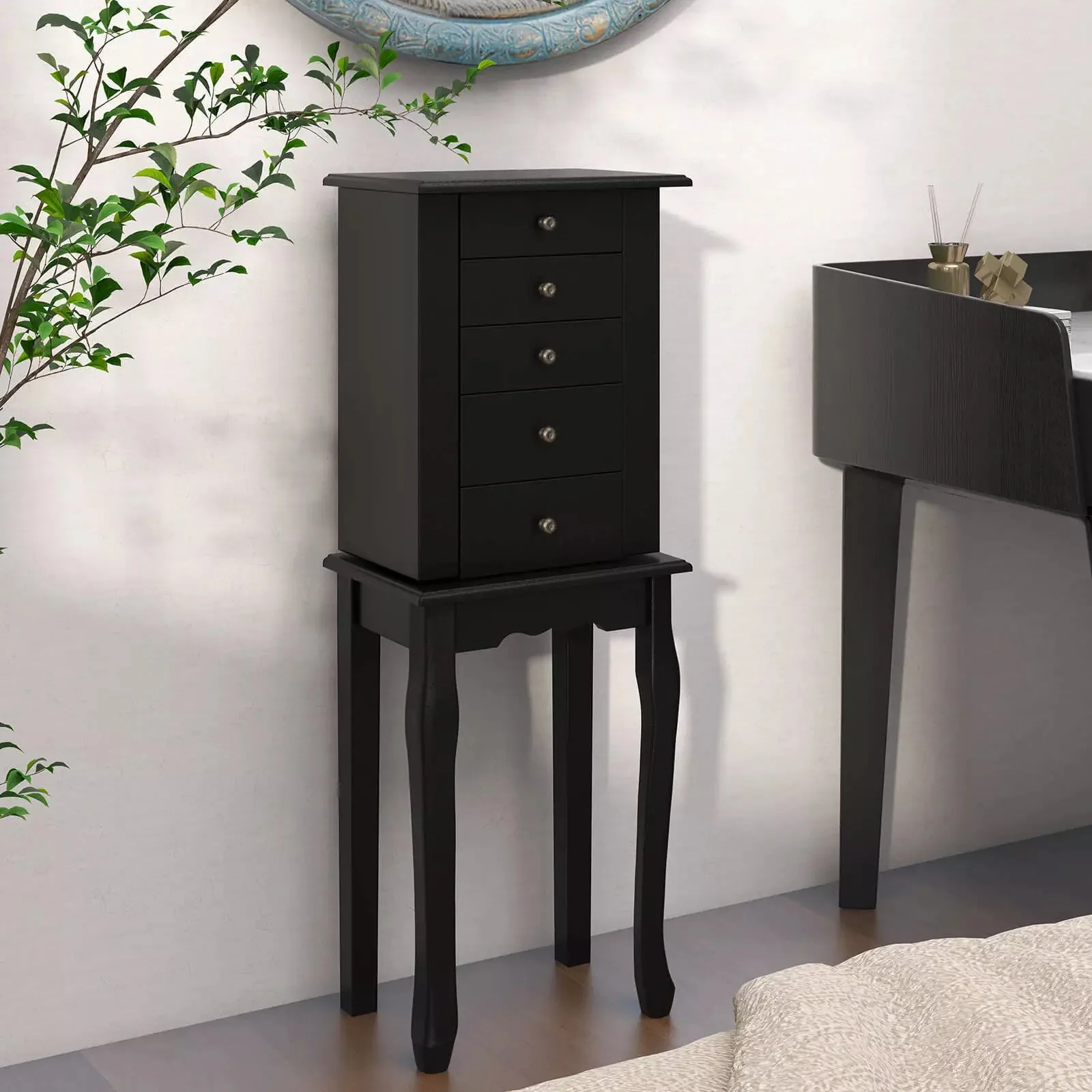 Paige Mirror Jewelry Armoire Cabinet - Image 3