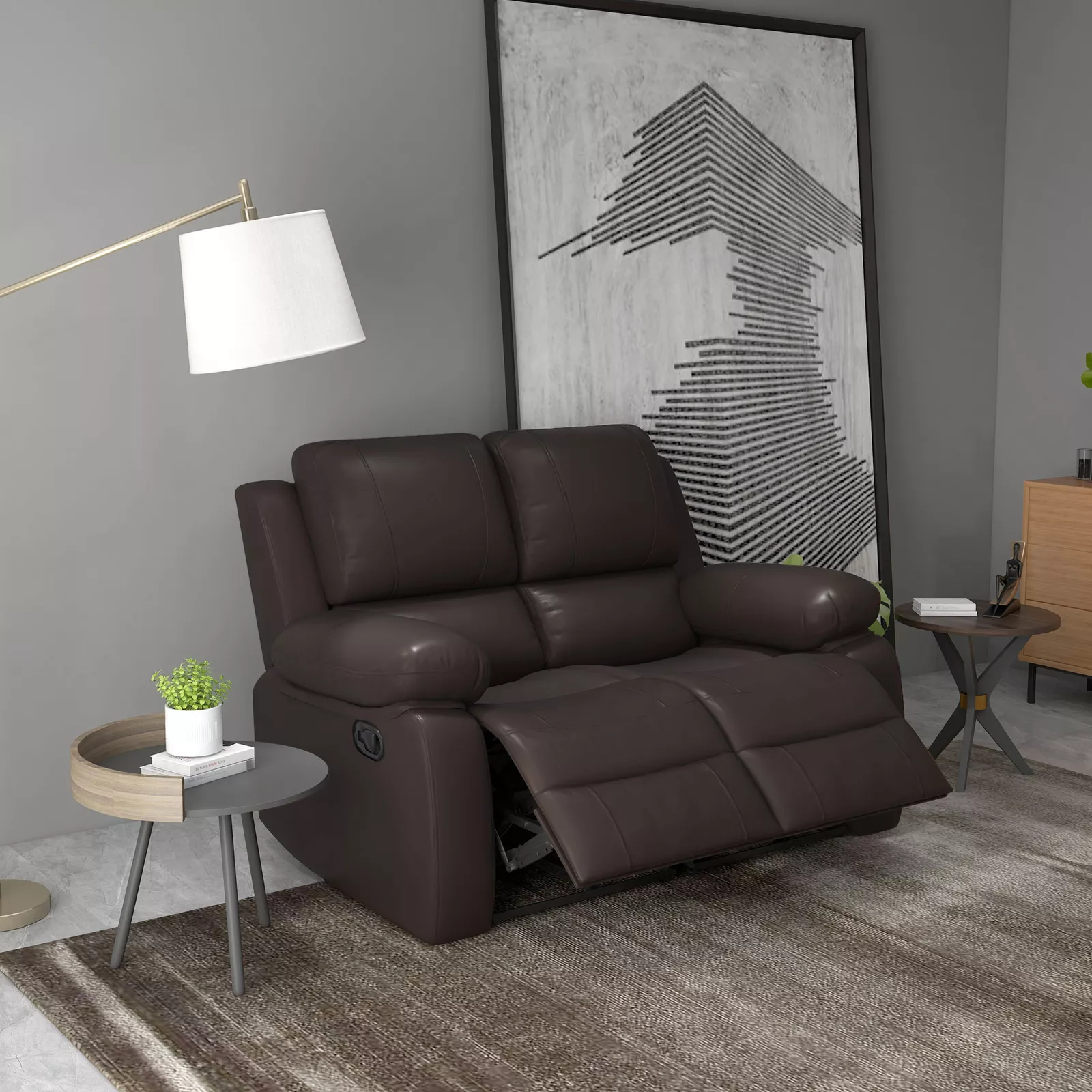 Philip Leather Loveseat Recliner Sofa - Image 10