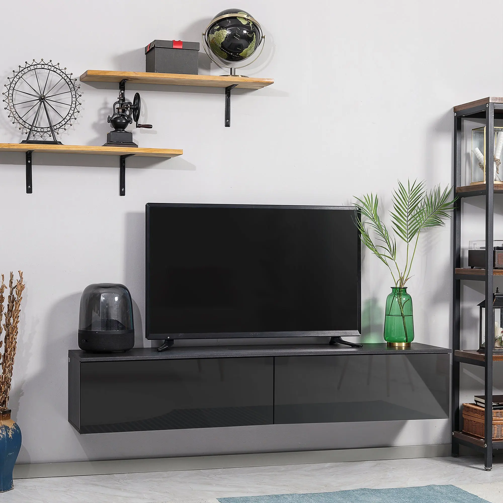 Pierce Floating High Gloss TV Cabinet Stand - Image 5