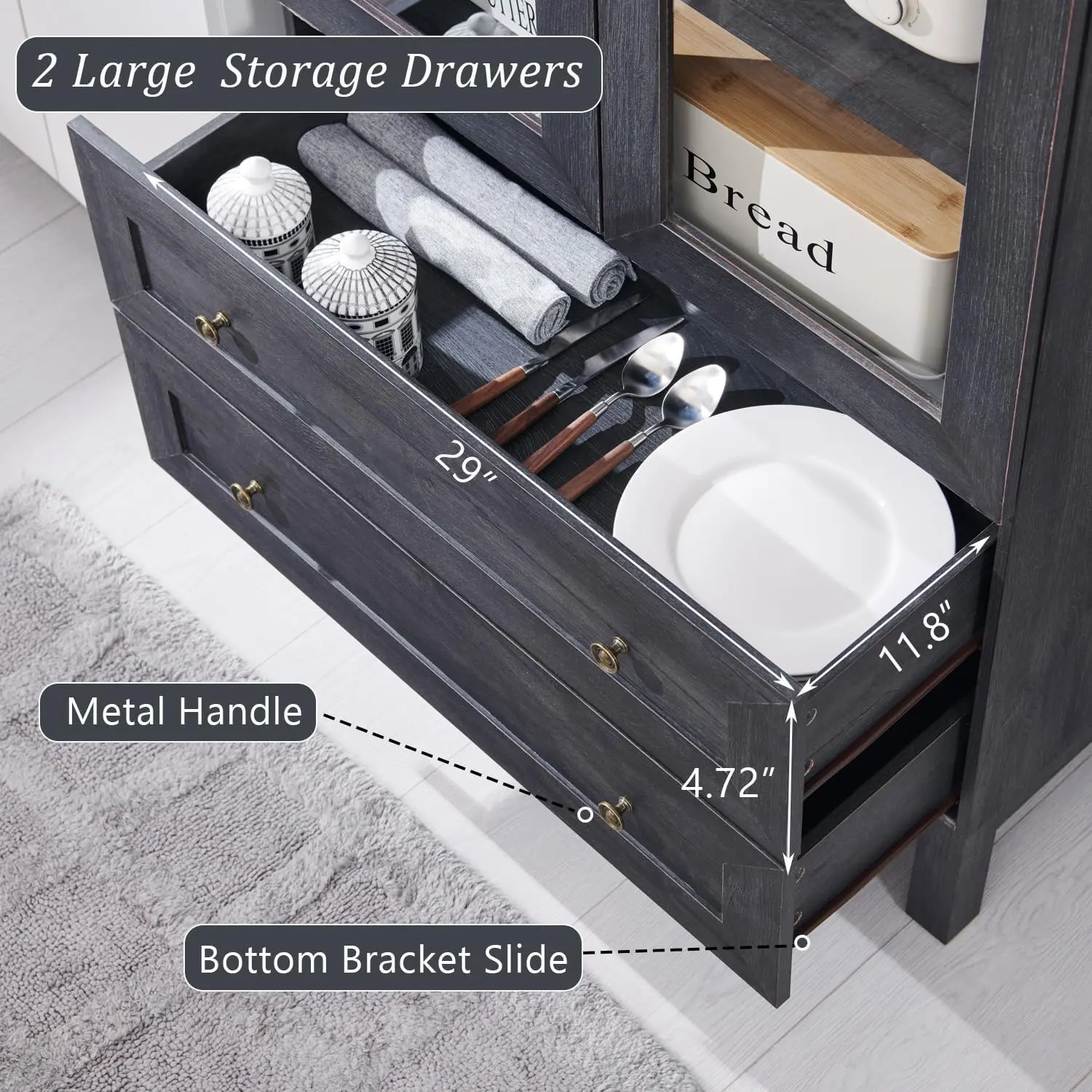 Pratt Tall Arched Storage Display Cabinet - Image 3