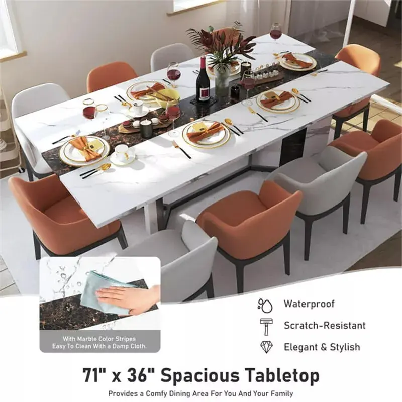 Rafe Marble Dining Table For 8 - Image 6