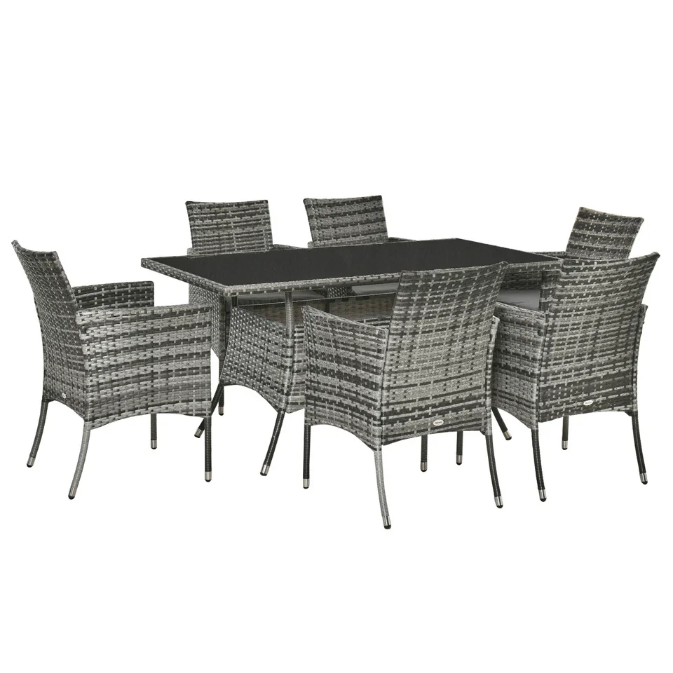 Rattan 7 Pieces Outdoor Patio Dining Set - Image 2