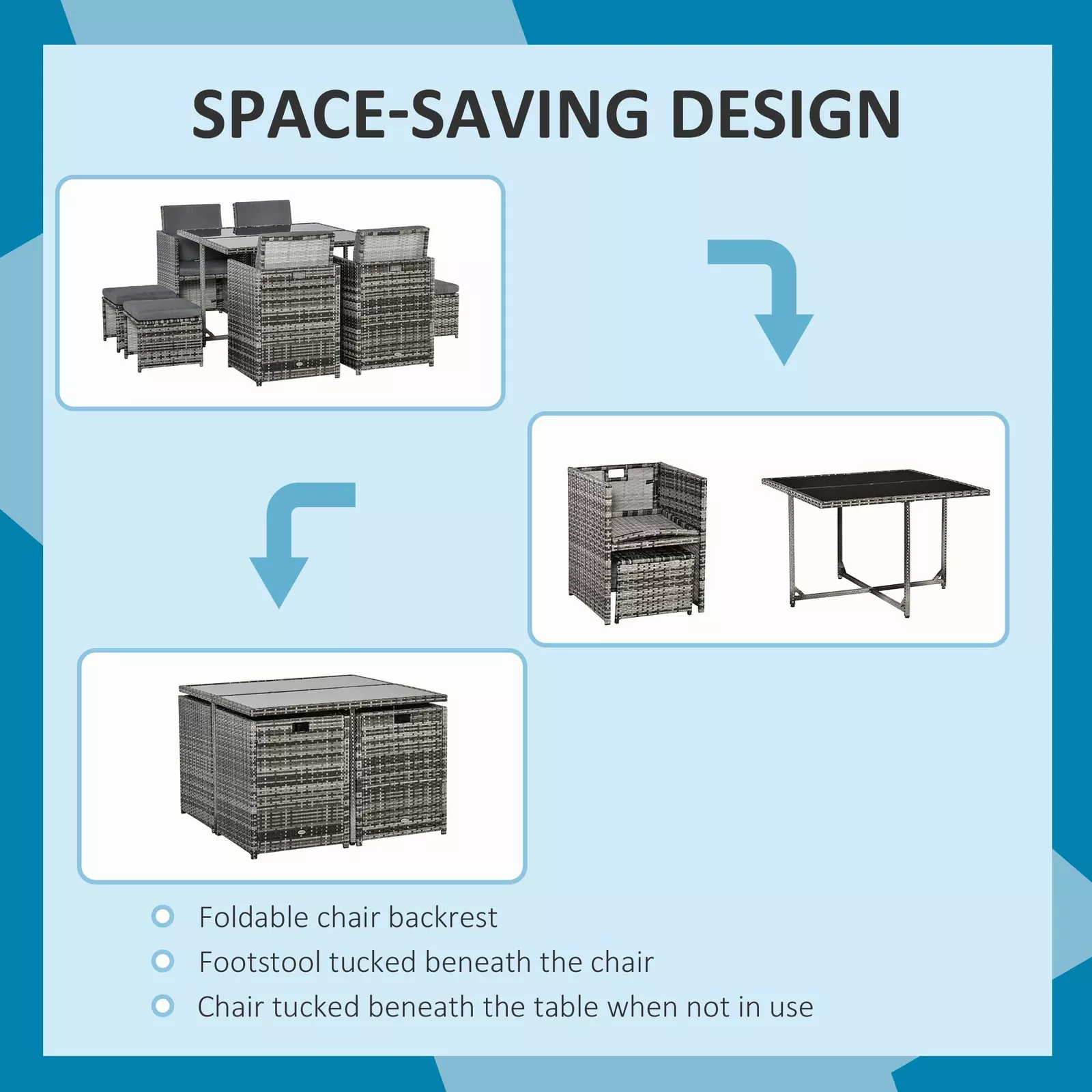Rattan 8 Seater Outdoor Garden Dining Set - Image 8